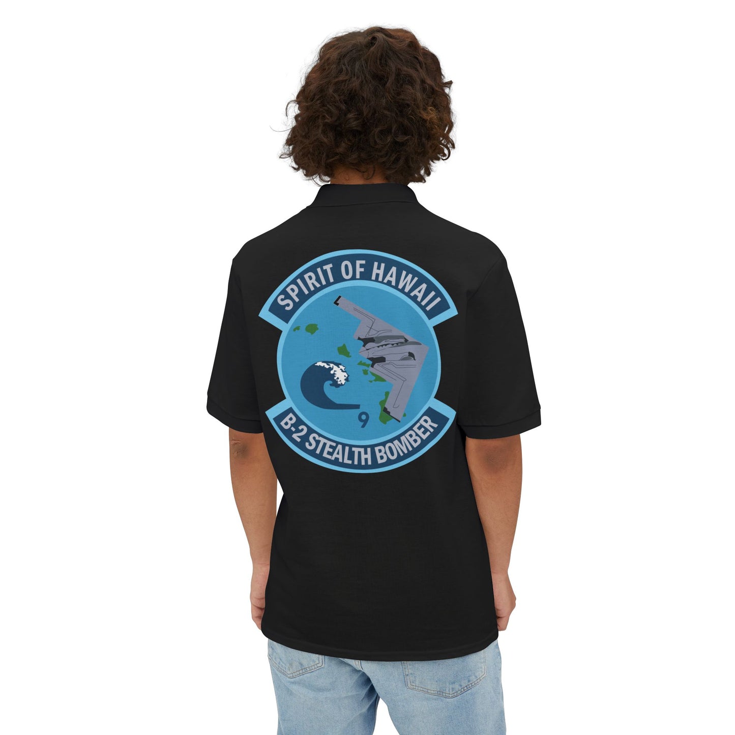 Men's Piqué Polo - USAF - B2 - Spirit of Hawaii - Stealth Bomber wo txt X 300
