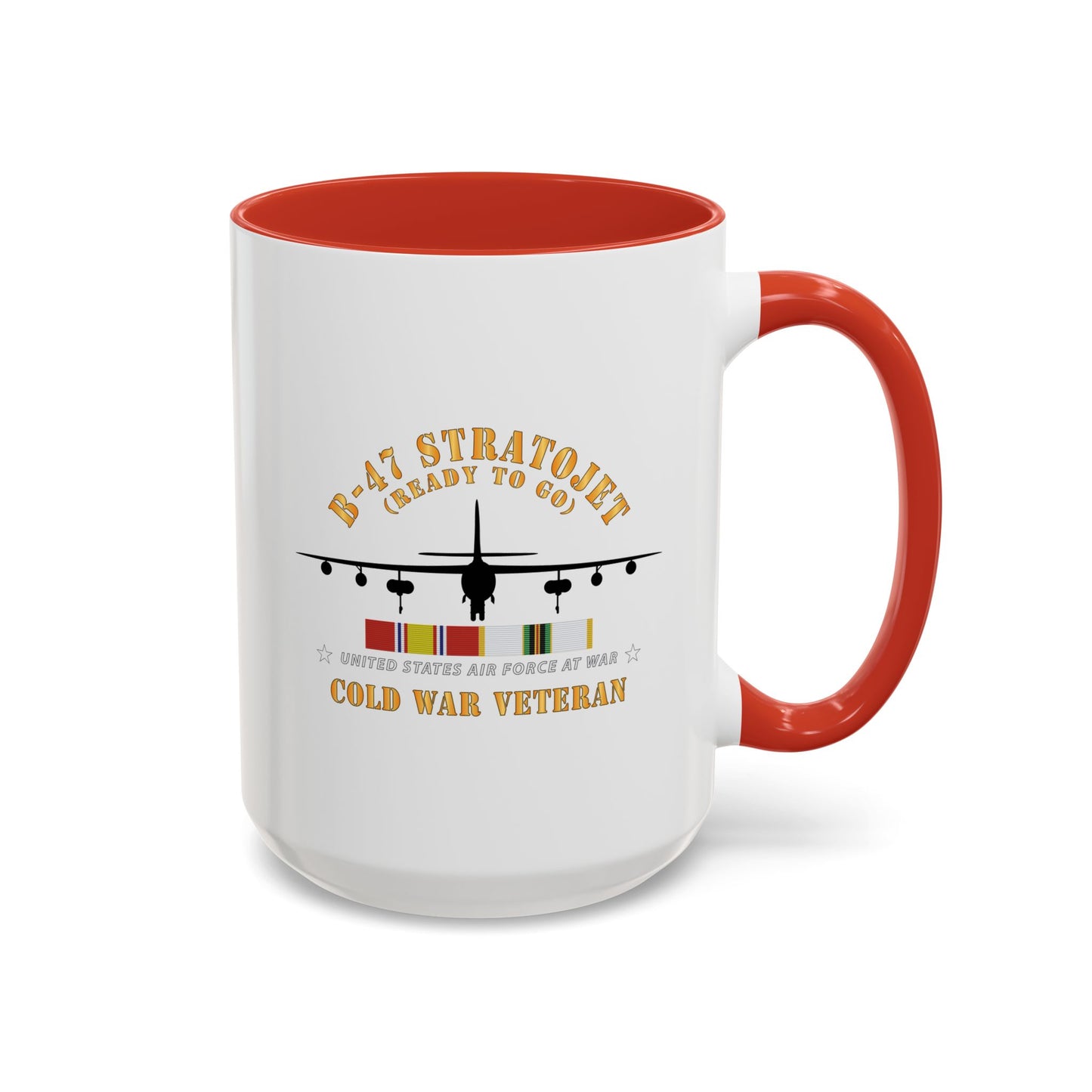 Accent Coffee Mug (11oz & 15oz) - USAF - B-47 Stratojet - Ready to Go - Silhouette - Cold War Veteran X 300