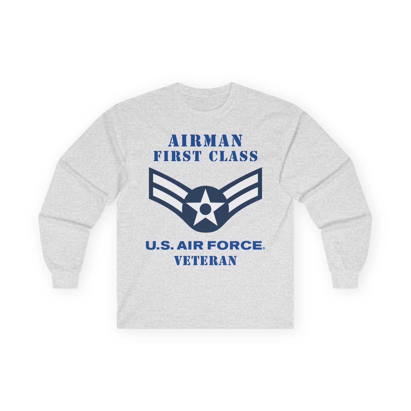 Unisex Ultra Cotton Long Sleeve Tee - USAF - Airman - First Class (E3) - 2020 - Veteran