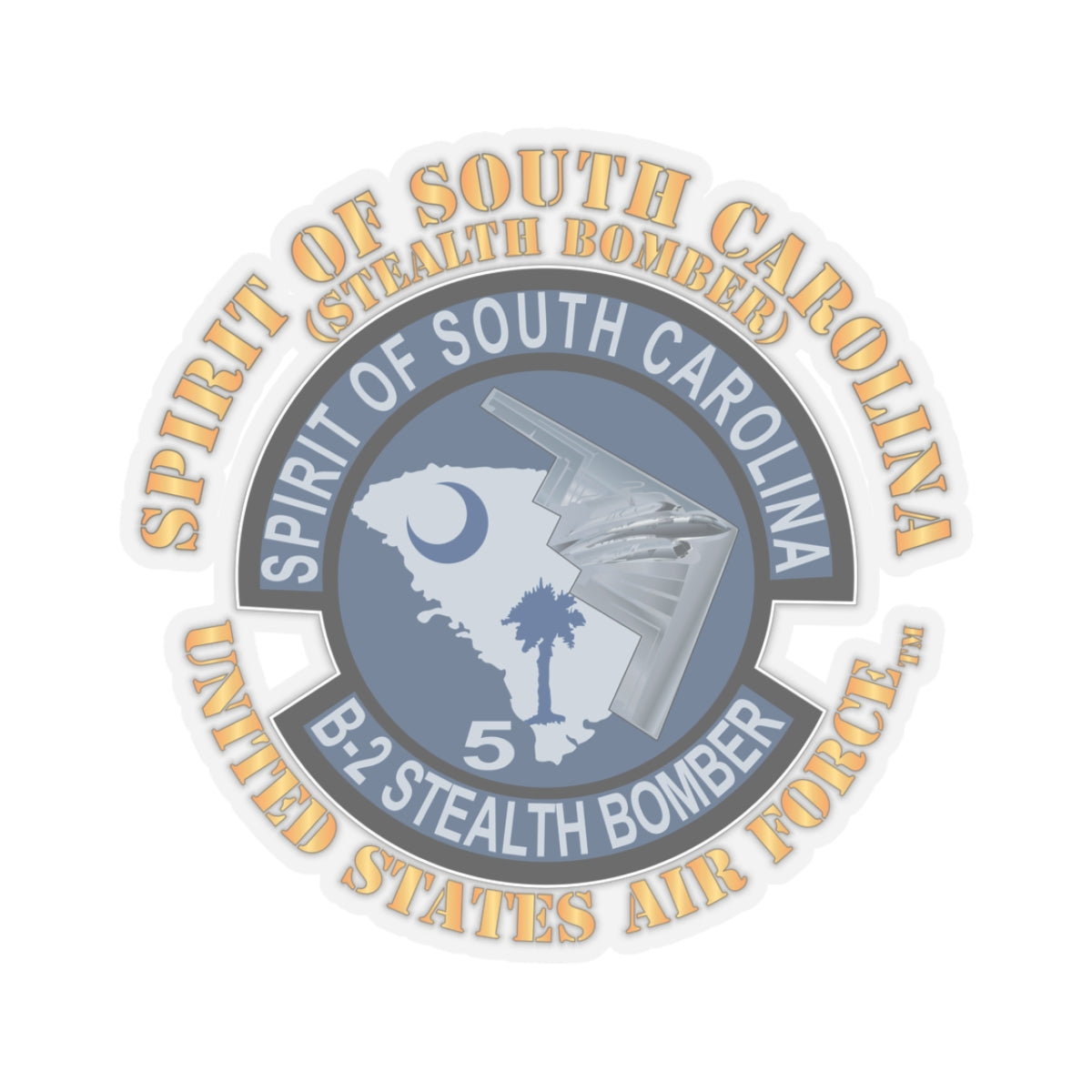 Kiss-Cut Stickers - USAF - B2 - Spirit of South Carolina Stealth Bomber X 300