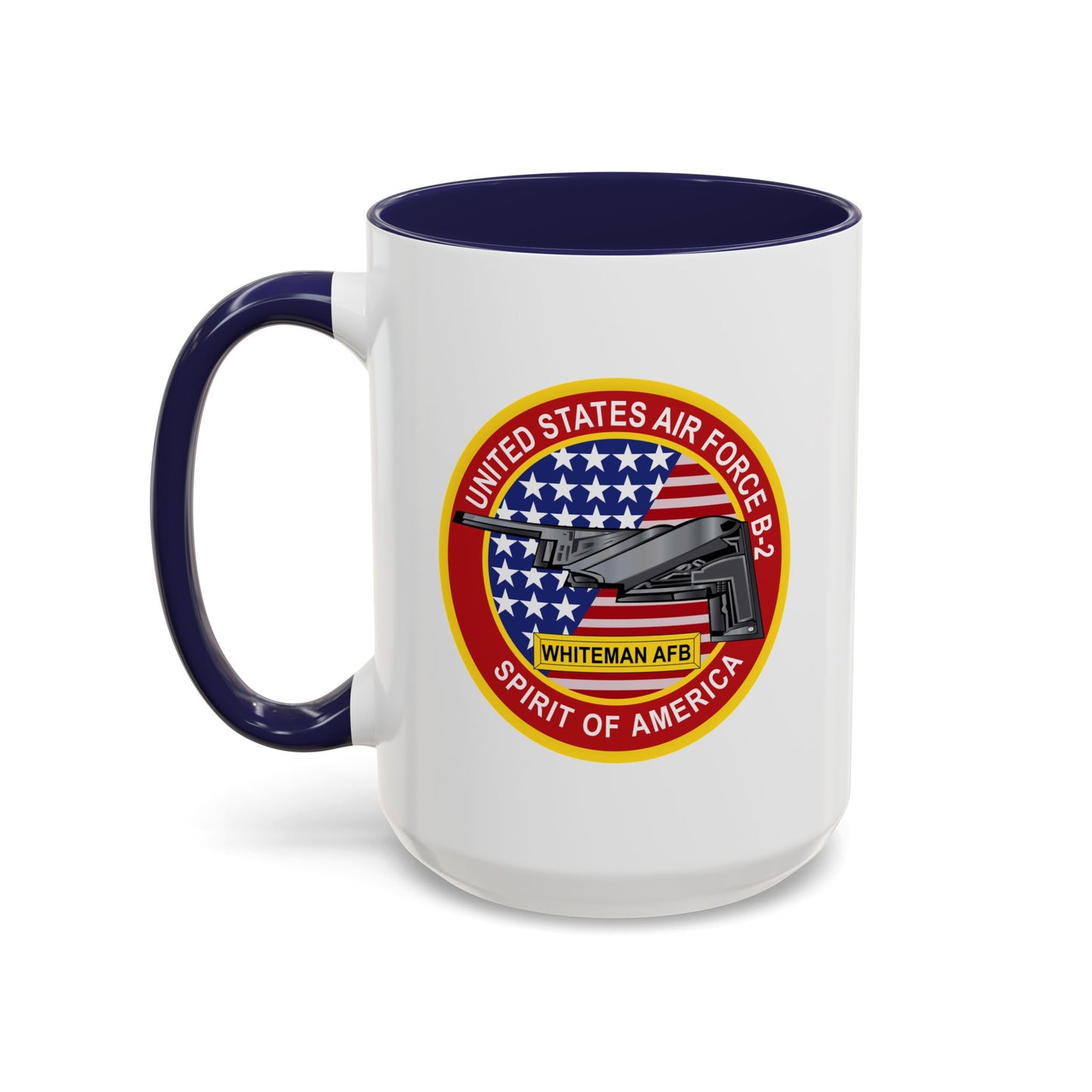 Accent Coffee Mug (11oz & 15oz) - USAF - B2 - Spirit - Stealth Bomber wo Txt