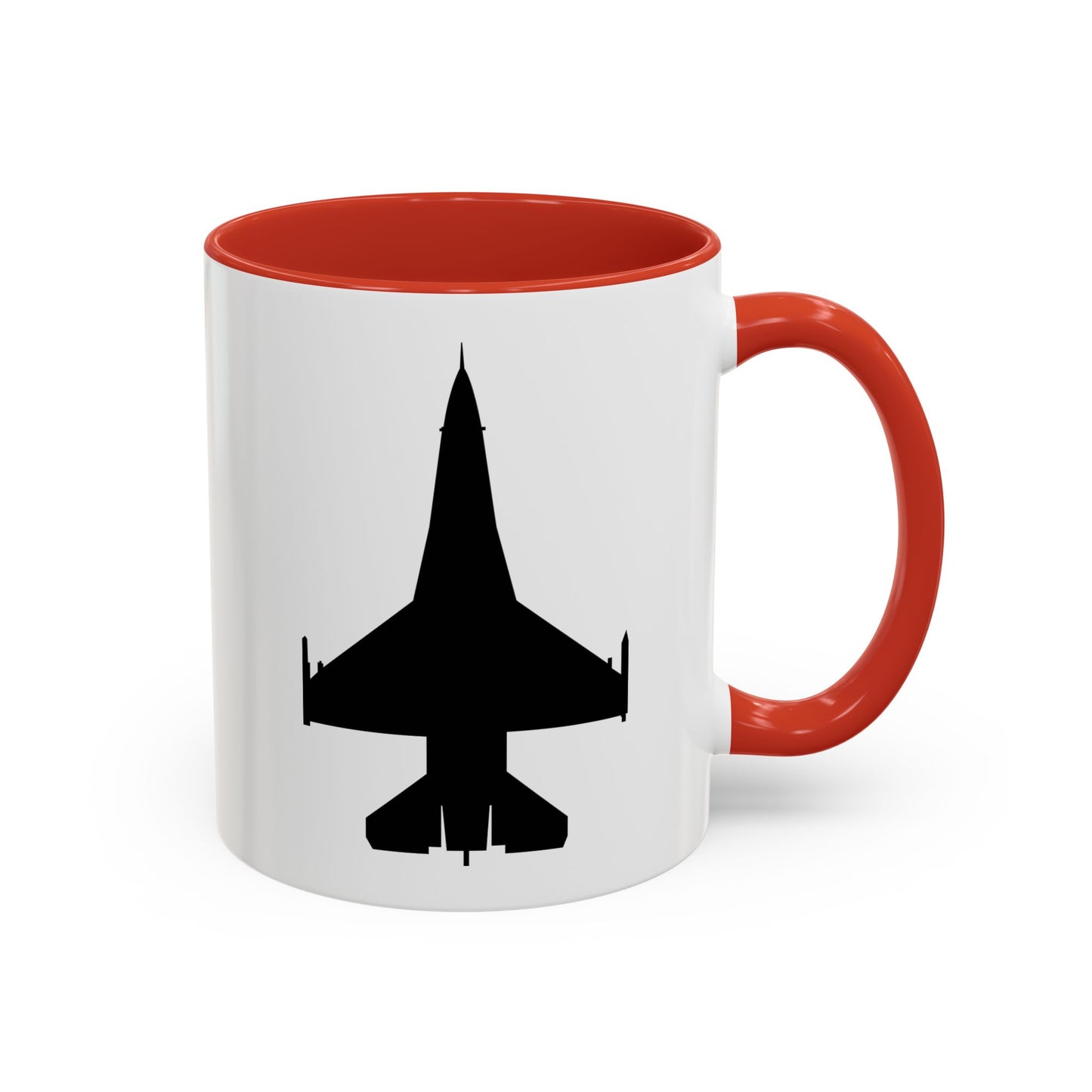 Accent Coffee Mug (11oz & 15oz) - Aircraft - F-16 -Top - Black wo Txt X 300