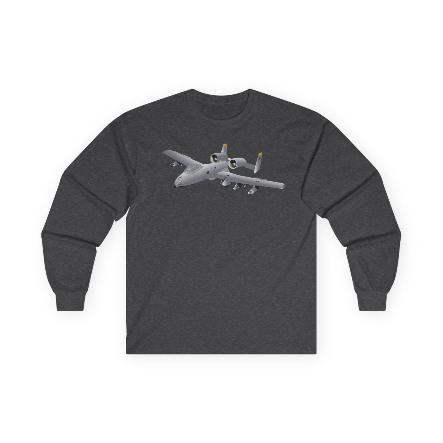 Unisex Ultra Cotton Long Sleeve Tee - Aircraft - A10 - Front - Top - Oblique X 300