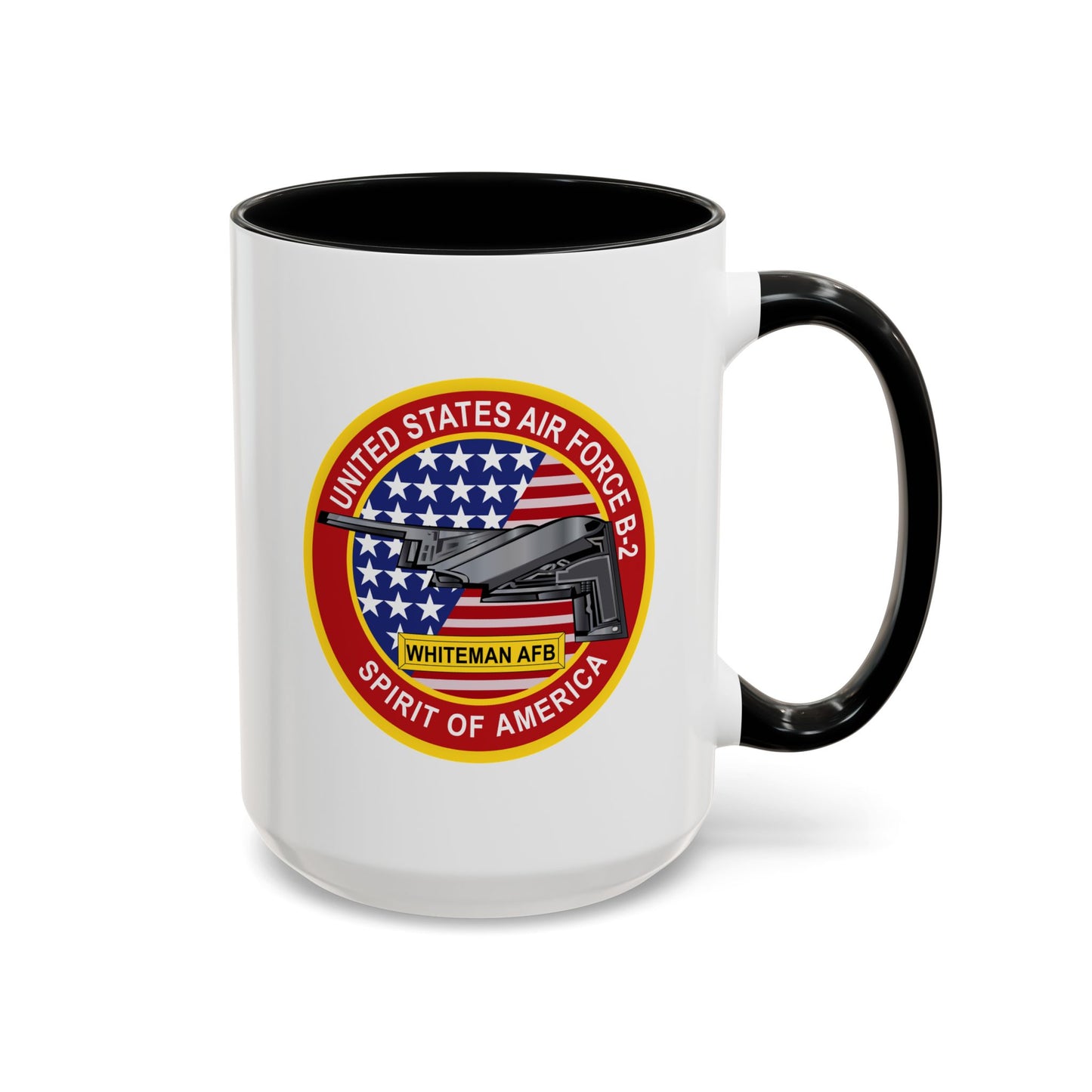 Accent Coffee Mug (11oz & 15oz) - USAF - B2 - Spirit - Stealth Bomber wo Txt
