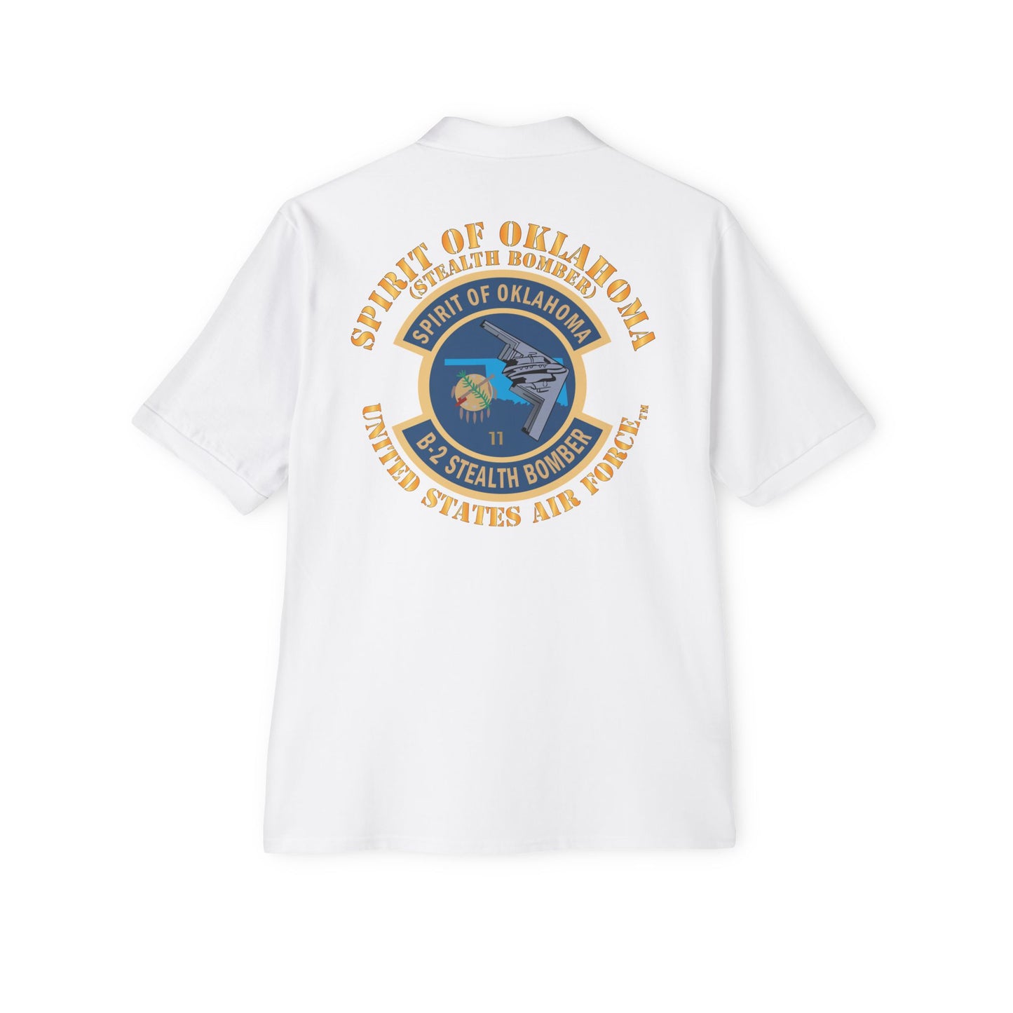 Men's Piqué Polo - USAF - B2 - Spirit of Oklahoma - Stealth Bomber X 300