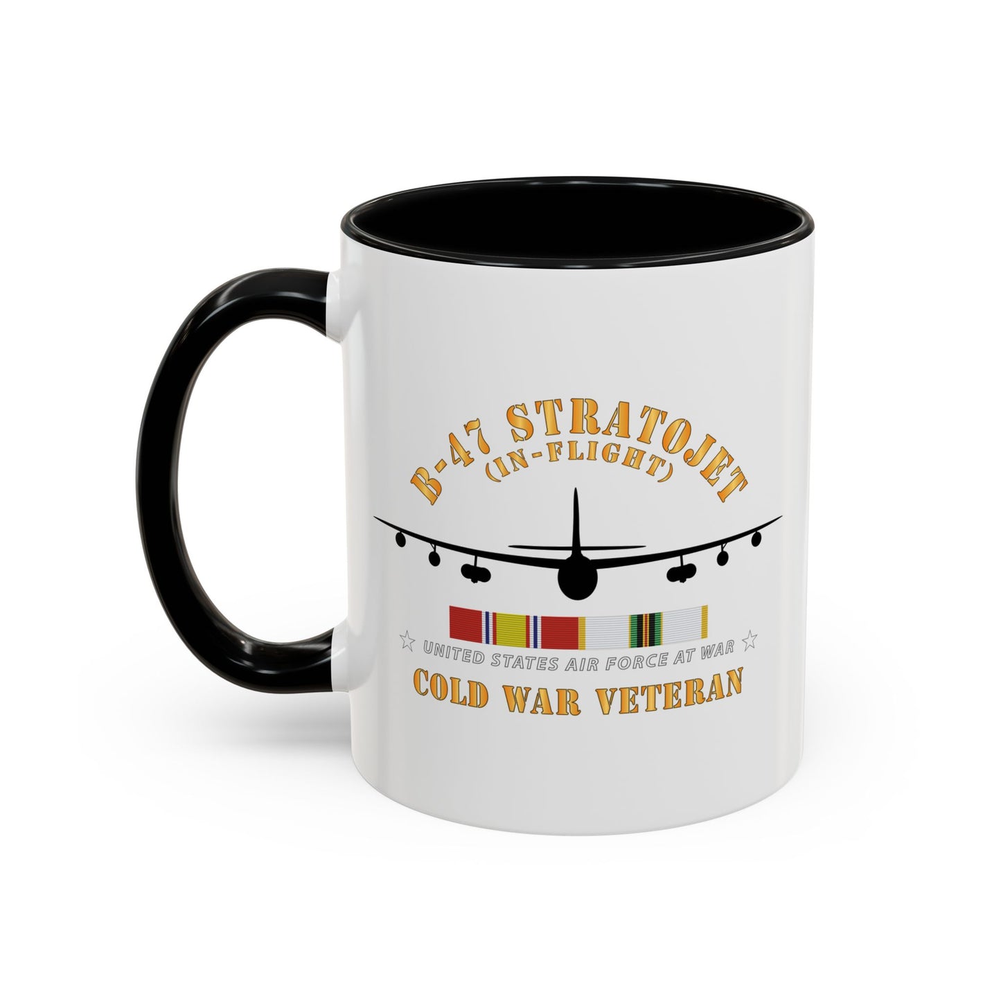 Accent Coffee Mug (11oz & 15oz) - USAF - B-47 Stratojet - In Flt - Silhouette - Cold War Veteran X 300