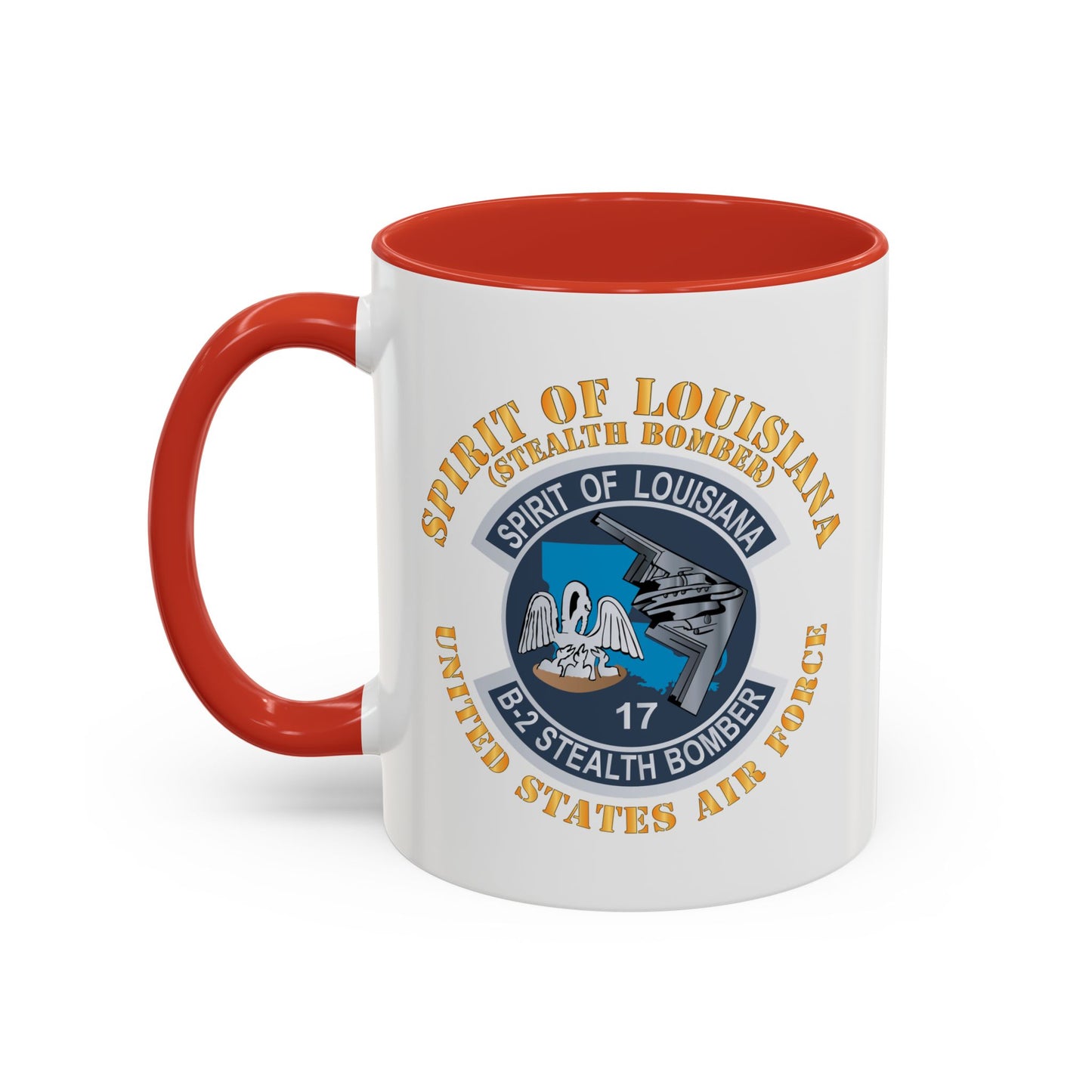 Accent Coffee Mug (11oz & 15oz) - USAF - B2 - Spirit of Louisiana - Stealth Bomber X 300