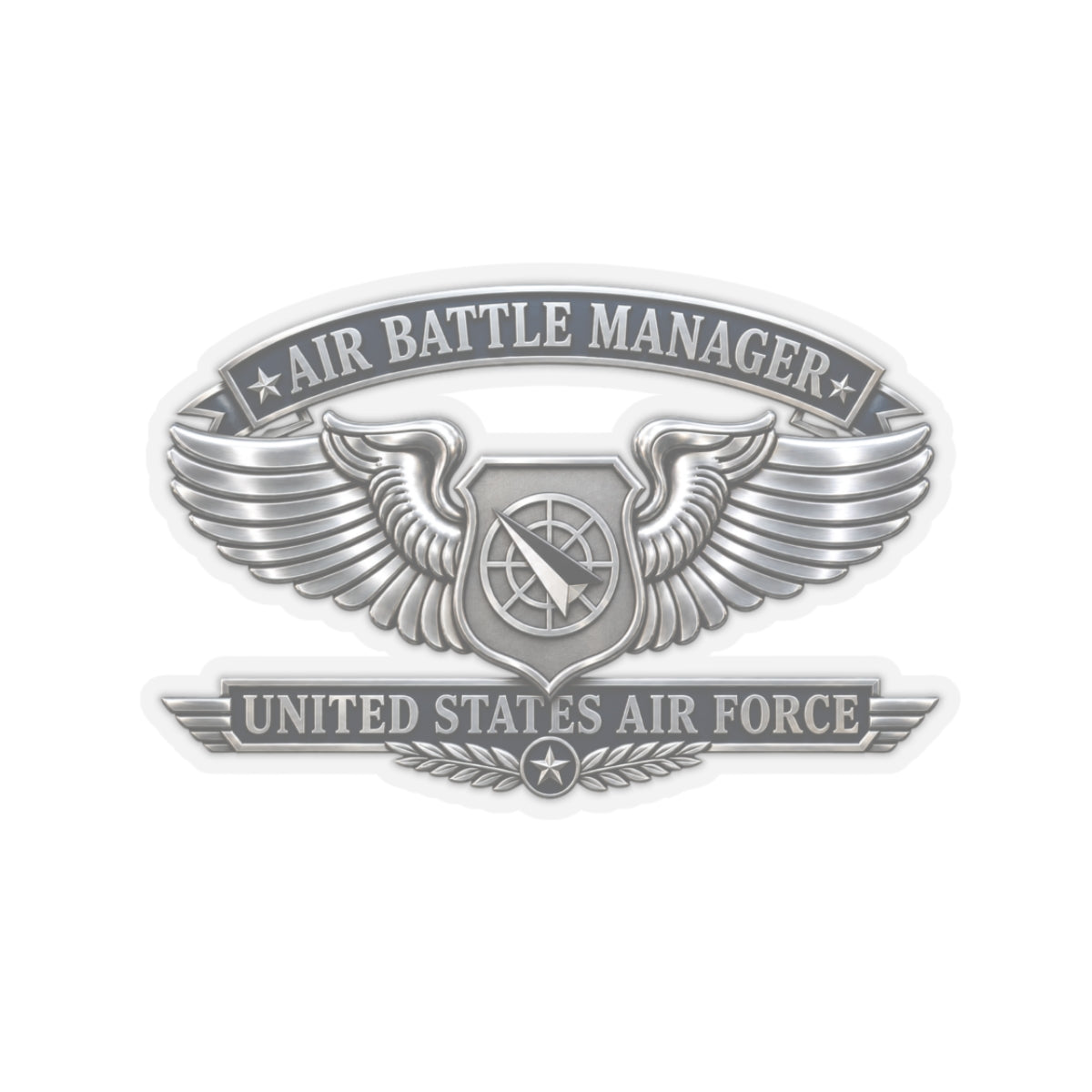 Kiss-Cut Stickers - USAF - Air Battle Manager Badge - United States Air Force- 3D - Enhanced