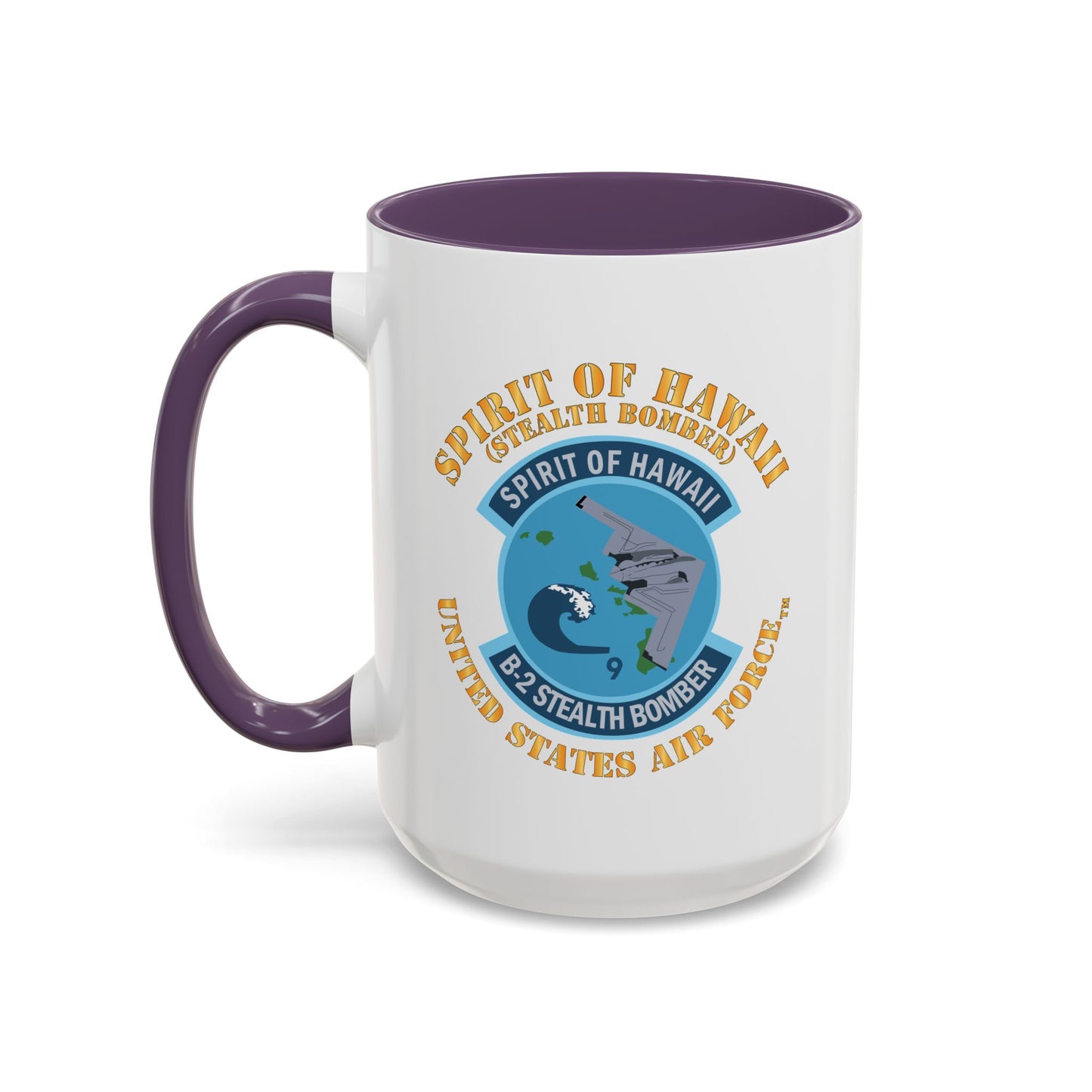 Accent Coffee Mug (11oz & 15oz) - USAF - B2 - Spirit of Hawaii - Stealth Bomber X 300