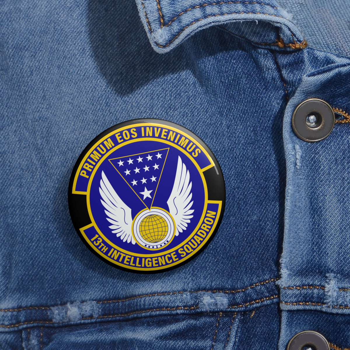 Custom Pin Button - USAF - 13th Intelligence Squadron wo txt