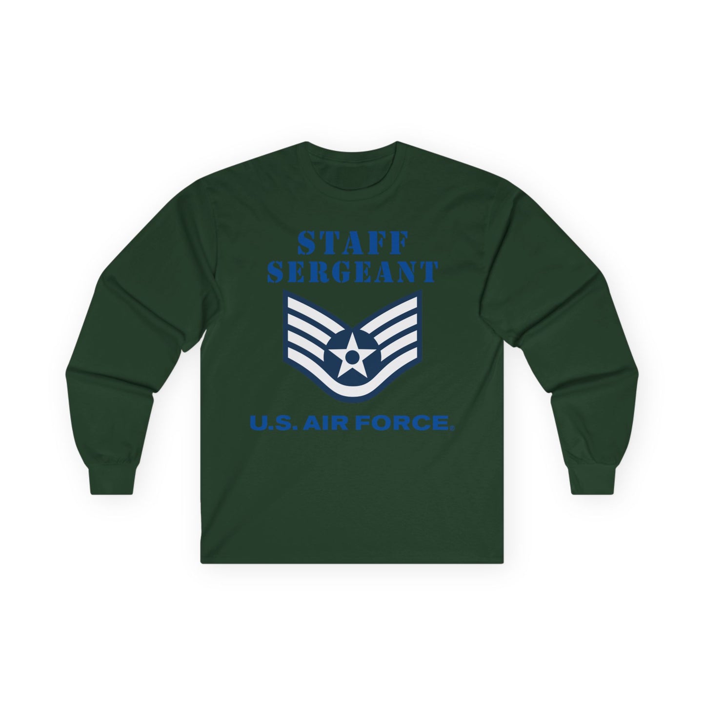 Unisex Ultra Cotton Long Sleeve Tee - USAF - Staff Sergeant (E5) - 2020 - US Air Force w Text