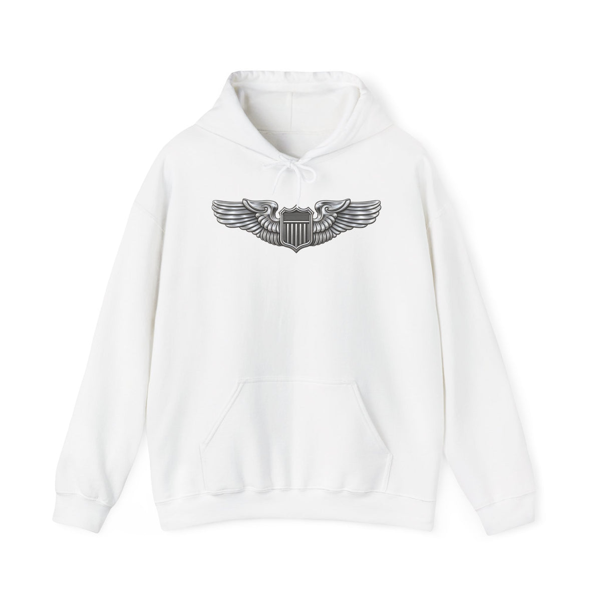 Unisex Heavy Blend Hooded Sweatshirt - USAF - Basic Pilot Badge wo Txt - 3D - Enhanced