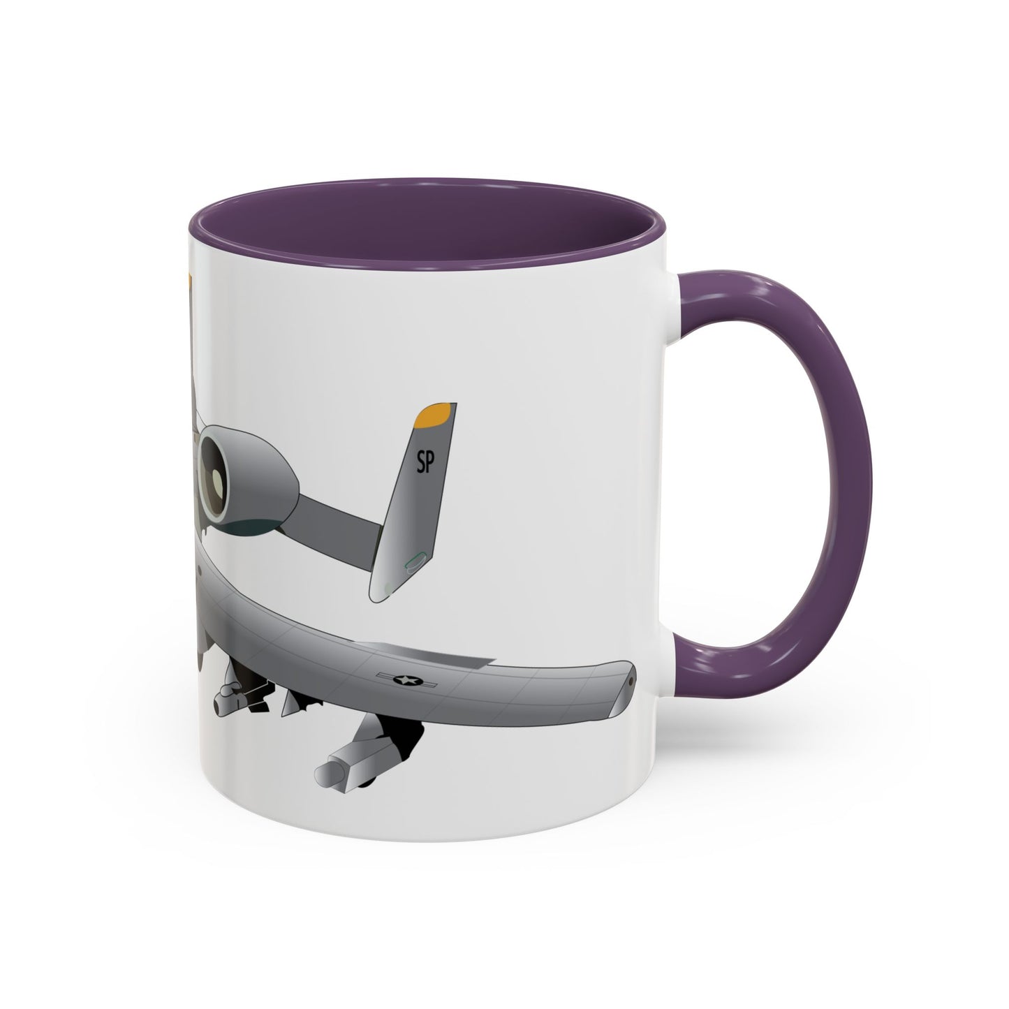 Accent Coffee Mug (11oz & 15oz) - Aircraft - A10 - Front - Top - Oblique X 300
