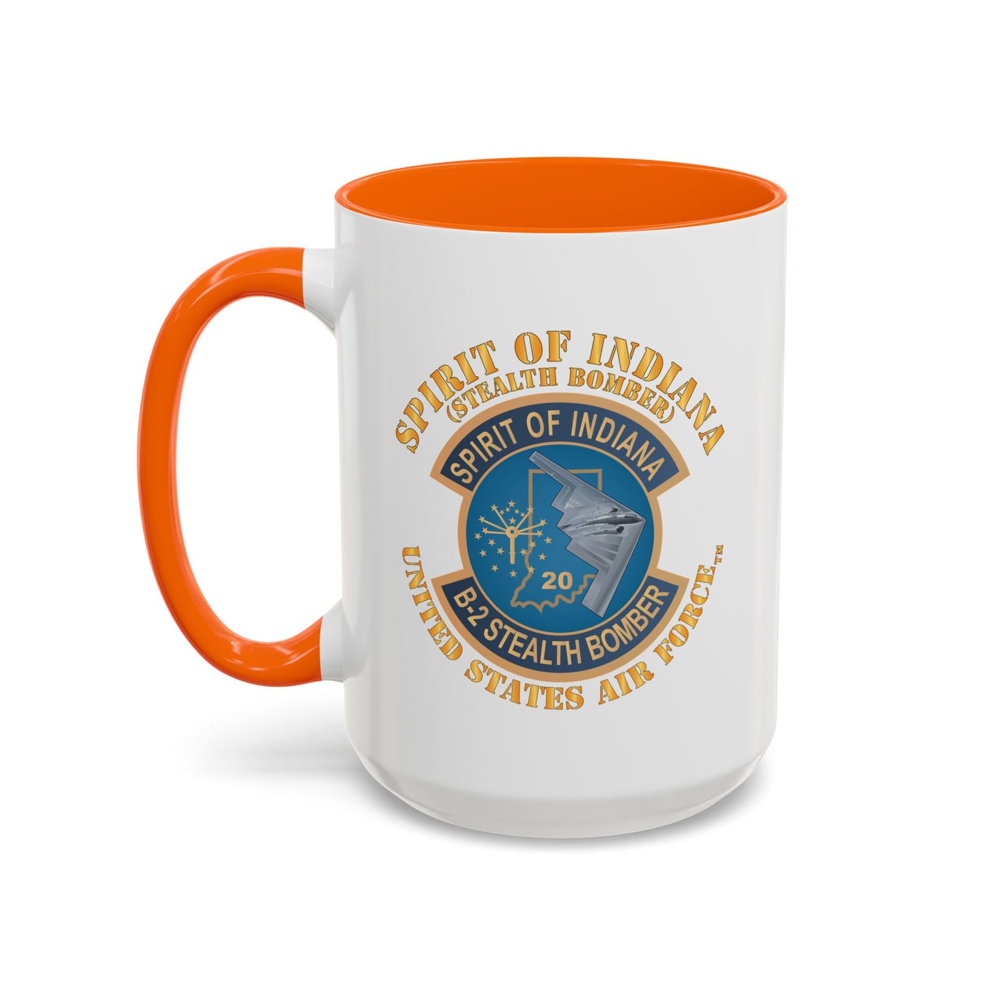 Accent Coffee Mug (11oz & 15oz) - USAF - B2 - Spirit of Indiana - Stealth Bomber X 300