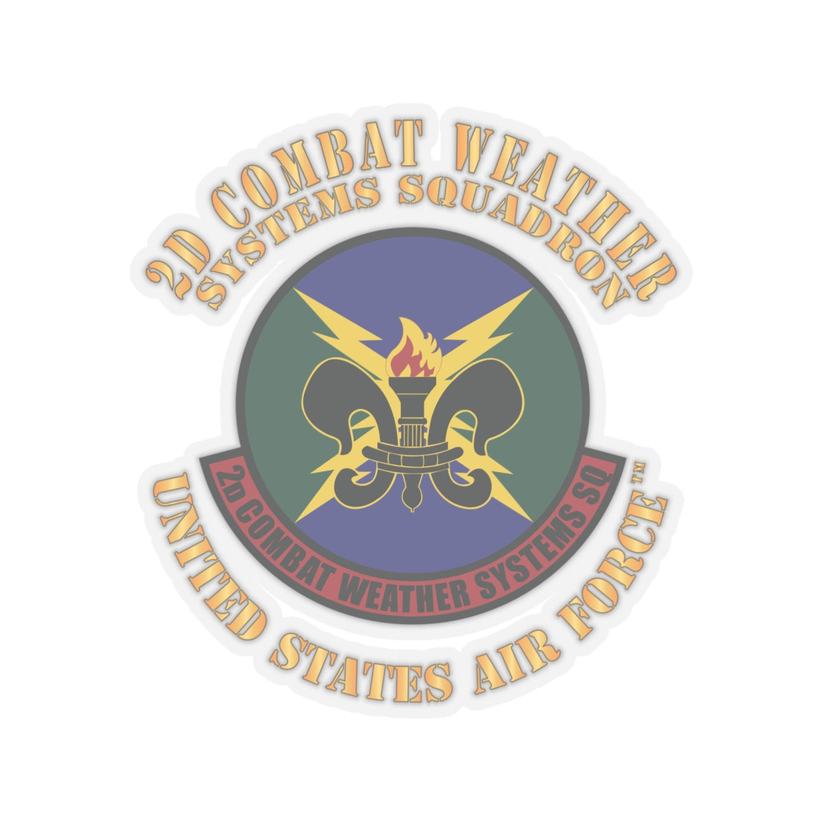 Kiss-Cut Stickers - USAF - 2d Combat Weather Systems Squadron X 300
