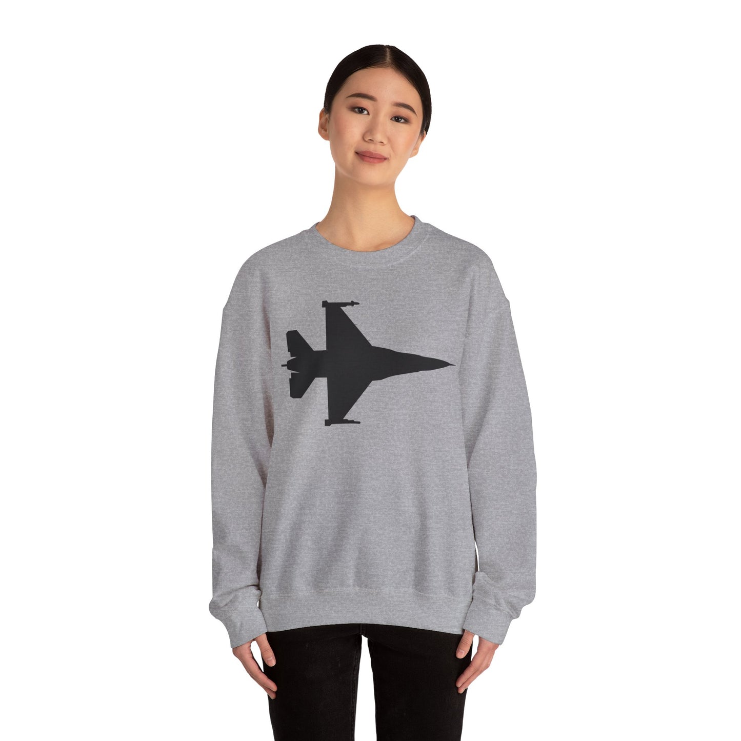 Crewneck Sweatshirt - Aircraft - F-16 -Top - Silhouette - wo Txt X 300