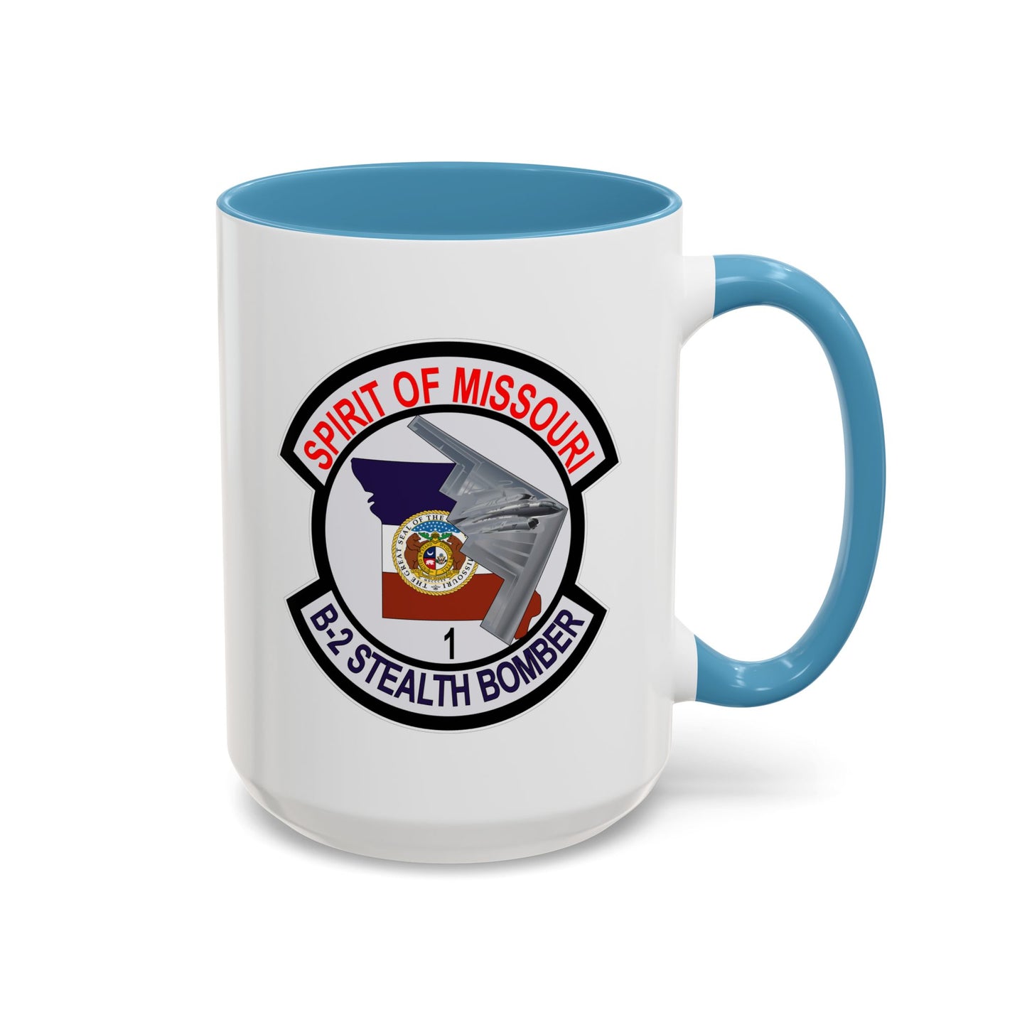 Accent Coffee Mug (11oz & 15oz) - USAF - B2 - Spirit of Missouri - Stealth Bomber wo Txt