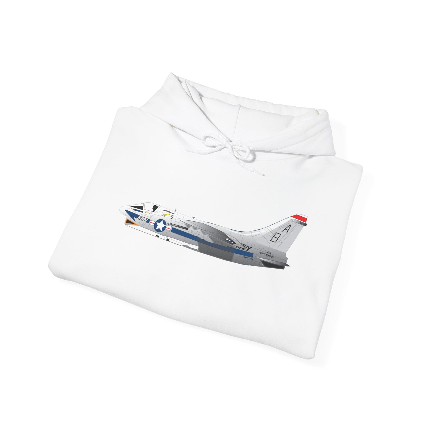 Unisex Heavy Blend Hooded Sweatshirt - Aircraft - Navy - A-7B Corsair II - Side X 300