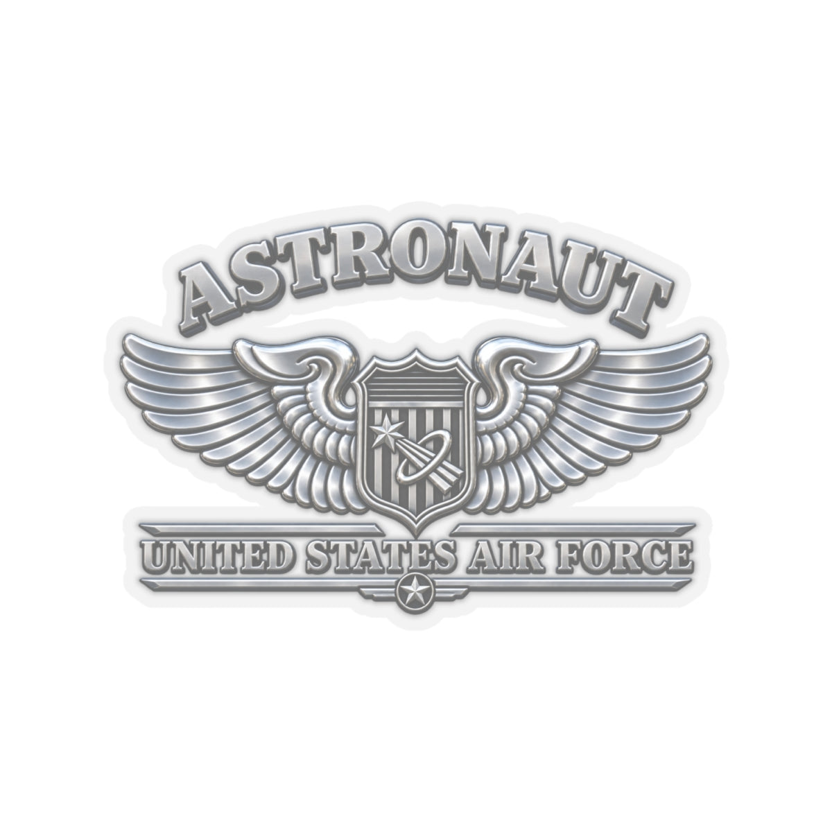Kiss-Cut Stickers - USAF - Basic Astronaut Badge - United States Air Force - 3D - Enhanced