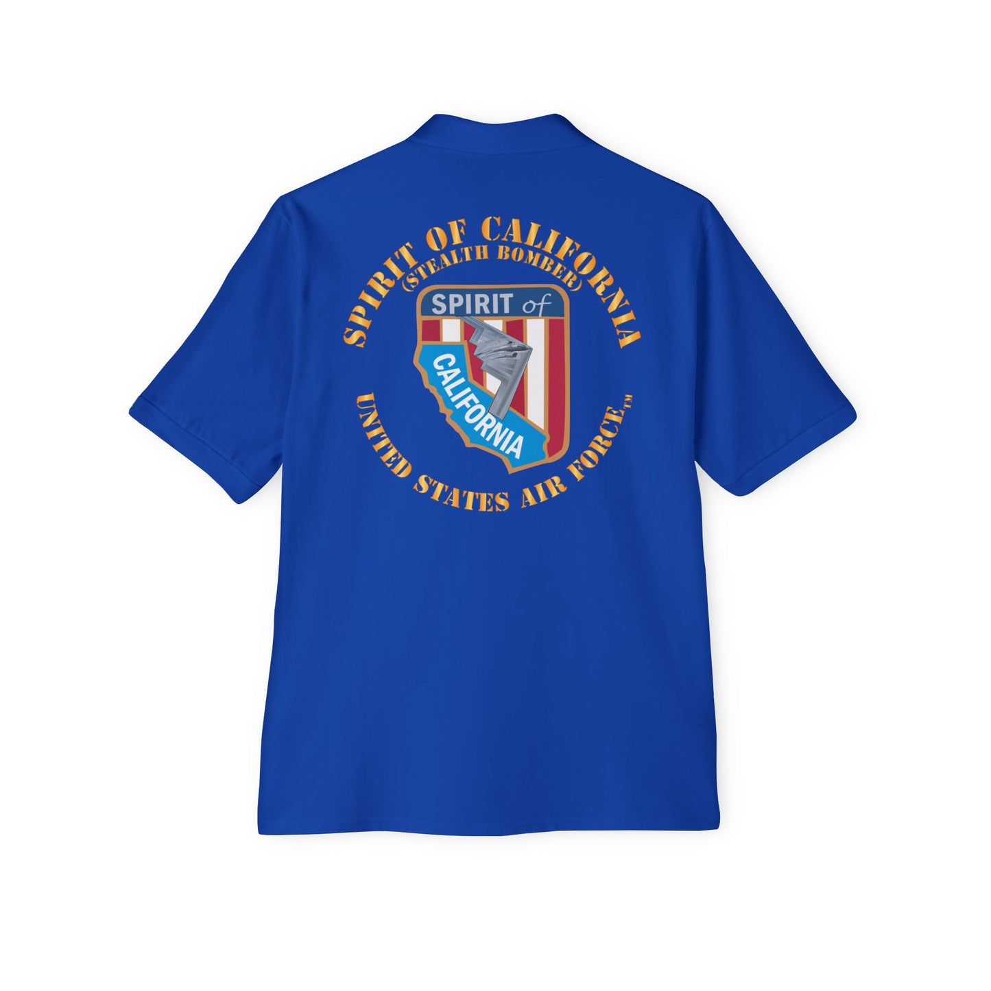 Men's Piqué Polo - USAF - B2 - Spirit of California - Stealth Bomber X 300