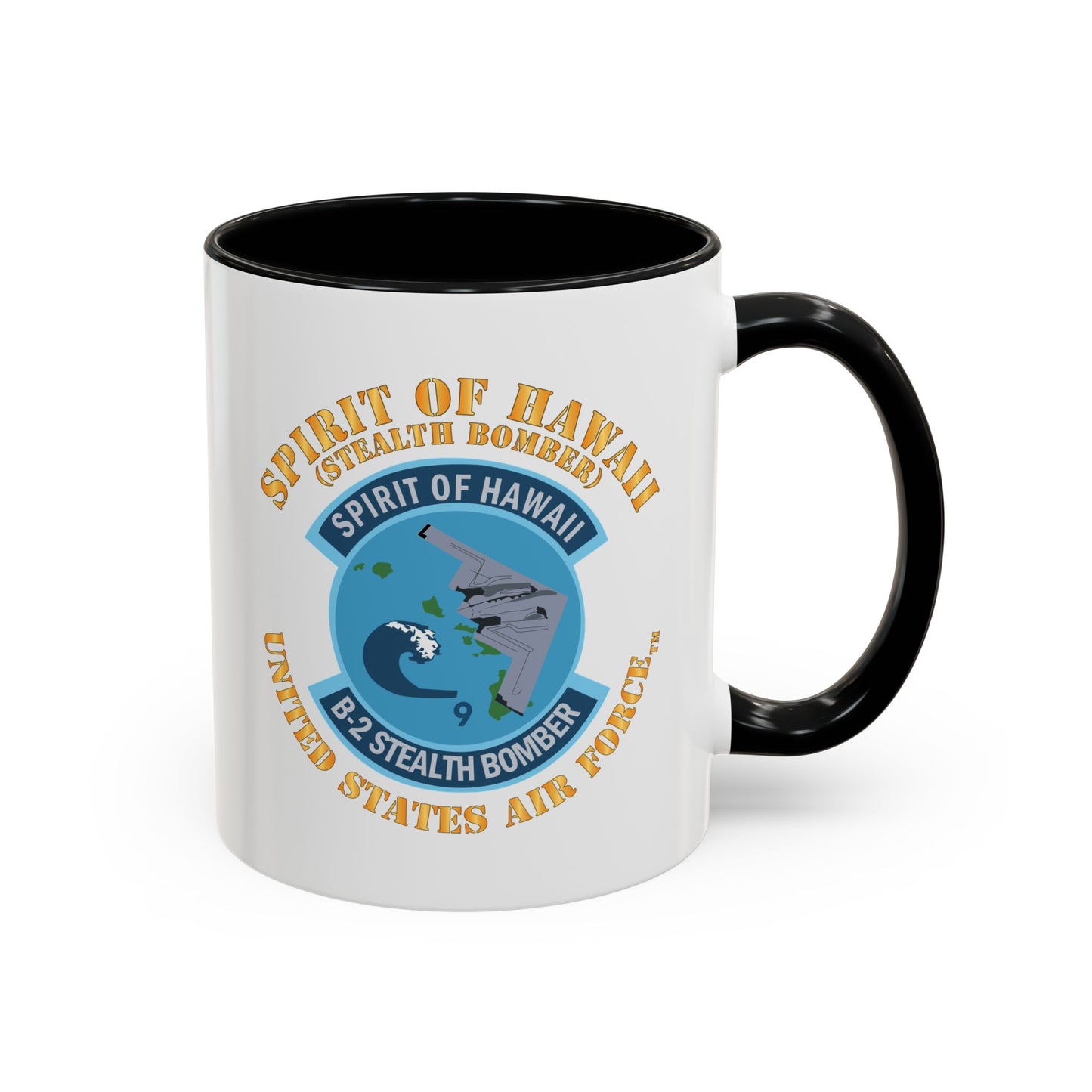 Accent Coffee Mug (11oz & 15oz) - USAF - B2 - Spirit of Hawaii - Stealth Bomber X 300