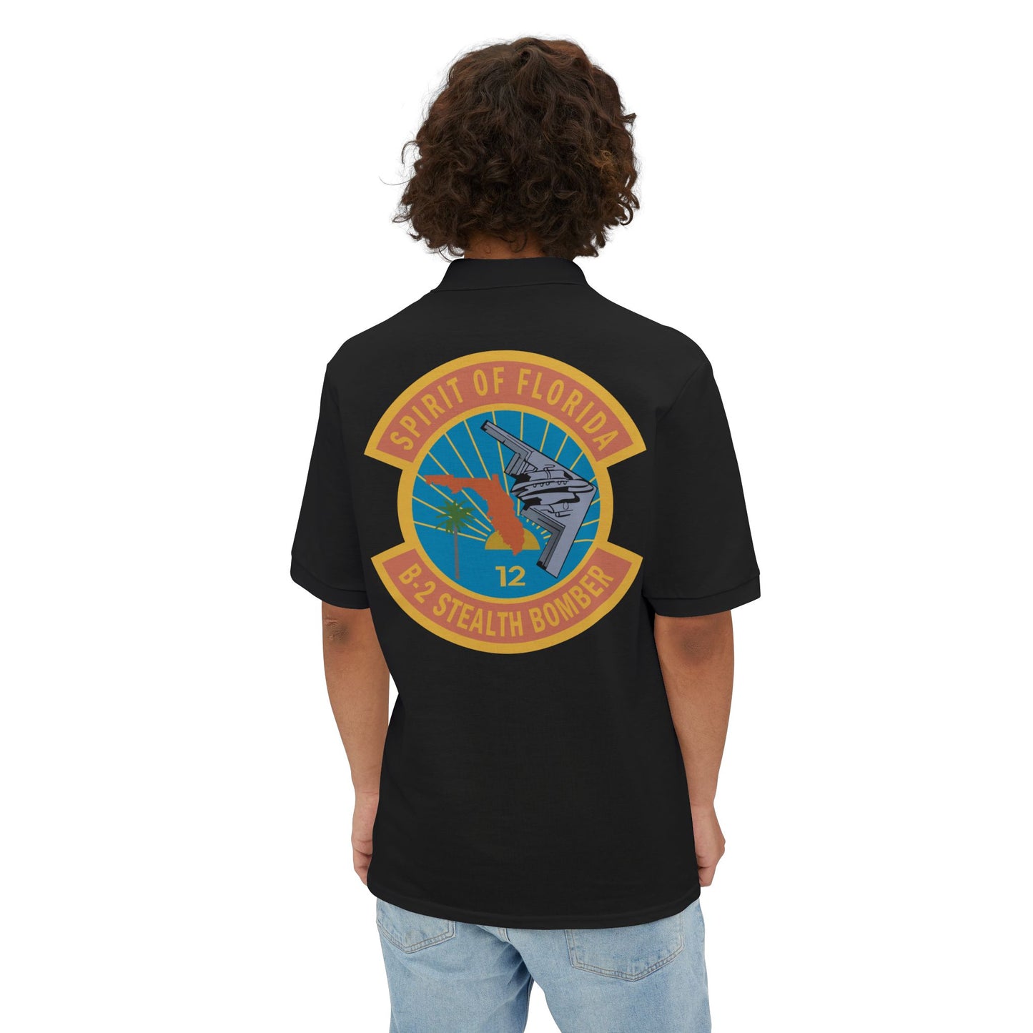 Men's Piqué Polo - USAF - B2 - Spirit of Florida - Stealth Bomber wo txt X 300