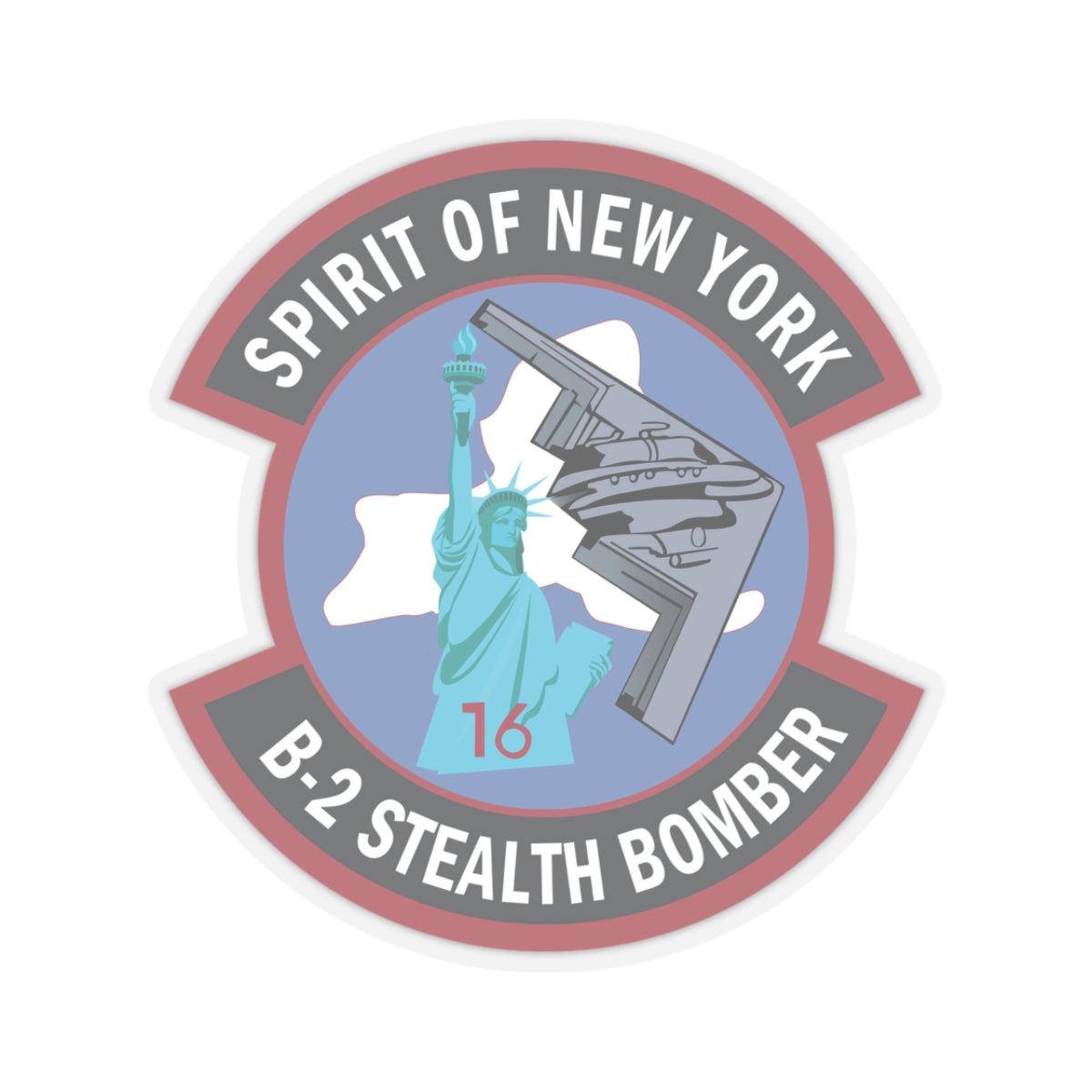 Kiss-Cut Stickers - USAF - B2 - Spirit of New York - Stealth Bomber wo txt X 300