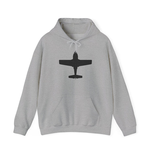 Unisex Heavy Blend Hooded Sweatshirt - Aircraft - T-37-Trainer - Top - Black - Metal X 300