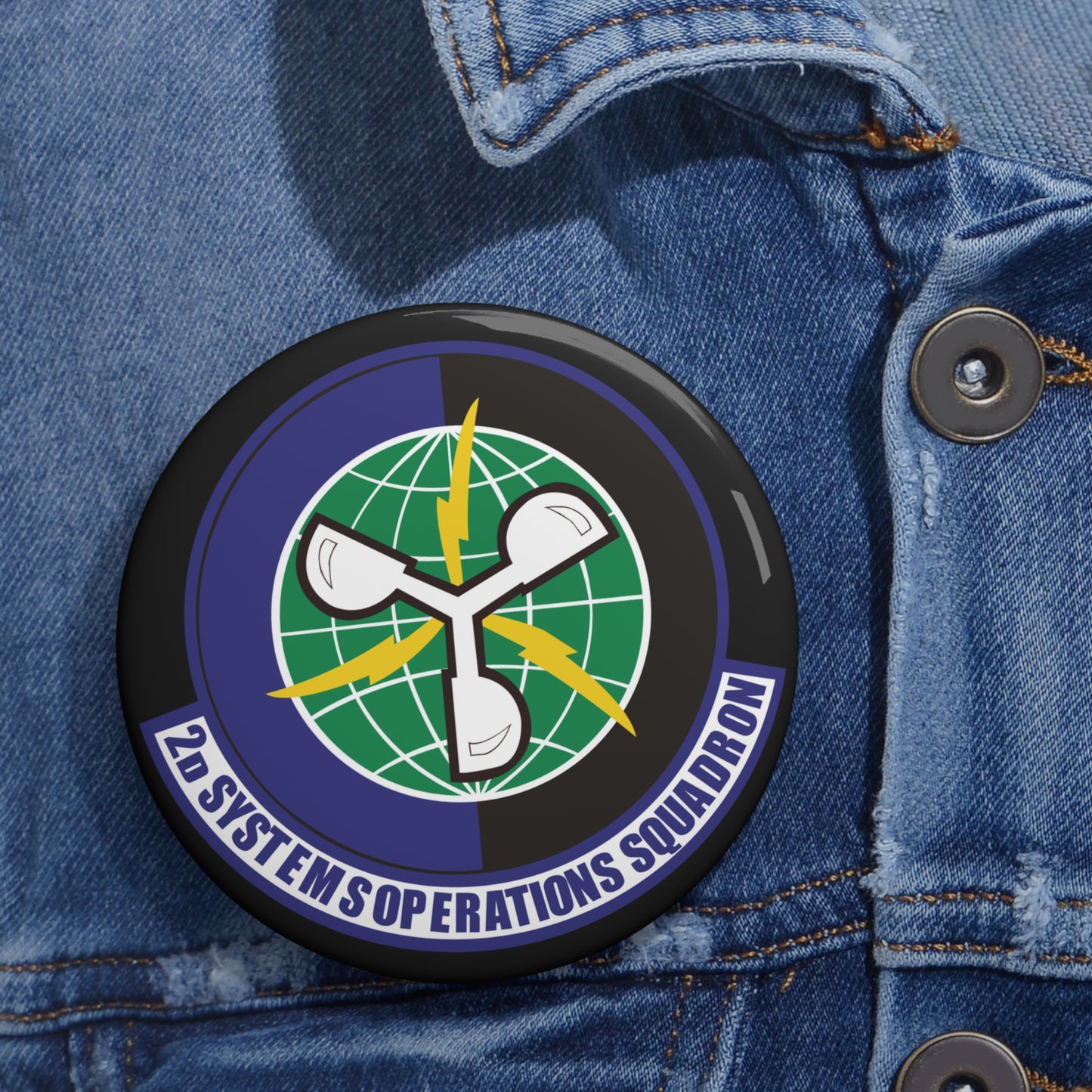 Custom Pin Button - USAF - 2d Systems Operations Squadron wo txt