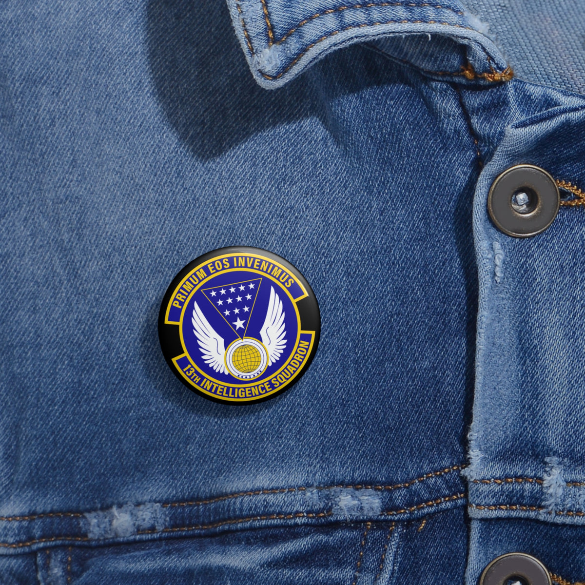 Custom Pin Button - USAF - 13th Intelligence Squadron wo txt
