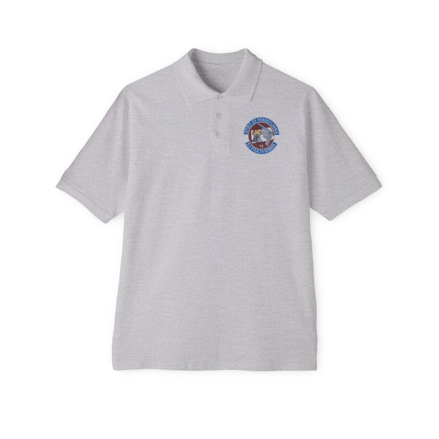 Men's Piqué Polo - USAF - B2 - Spirit of Pennsylvania Stealth Bomber wo Txt X 300