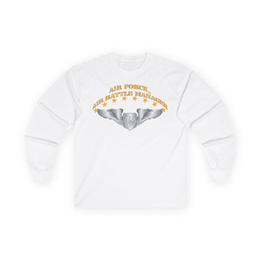 Unisex Ultra Cotton Long Sleeve Tee - USAF - Air Battle Manager - Basic Wings X 300