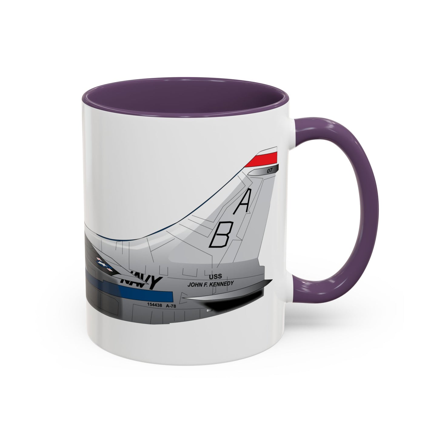 Accent Coffee Mug (11oz & 15oz) - Aircraft - Navy - A-7B Corsair II - Side X 300