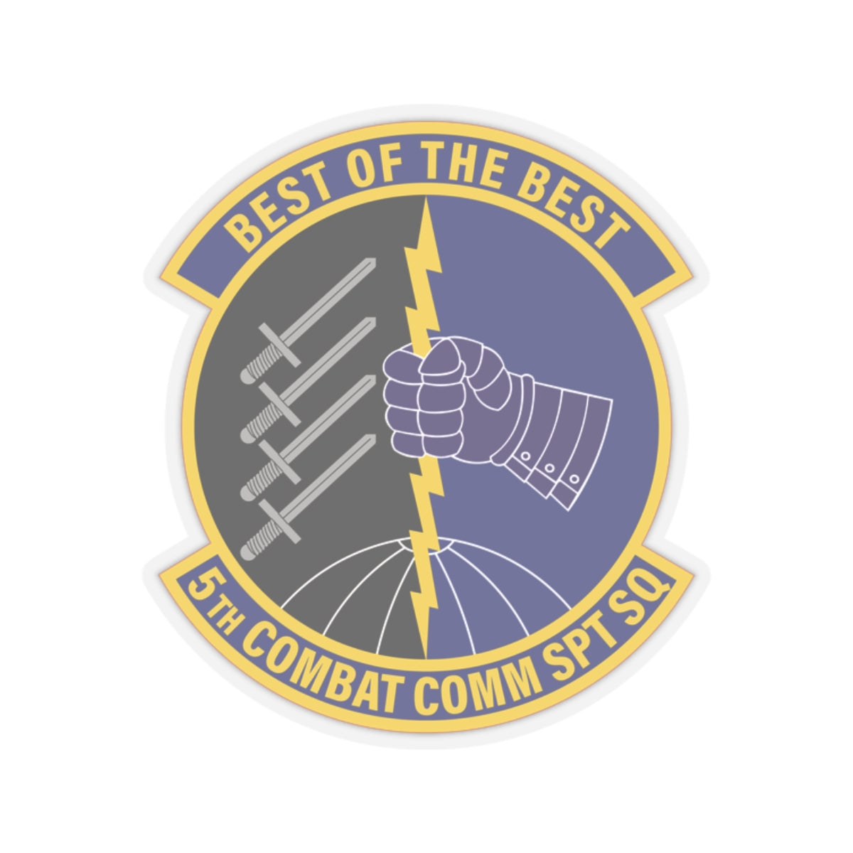 Kiss-Cut Stickers - USAF - 5th Combat Communications Support Sq wo txt X 300