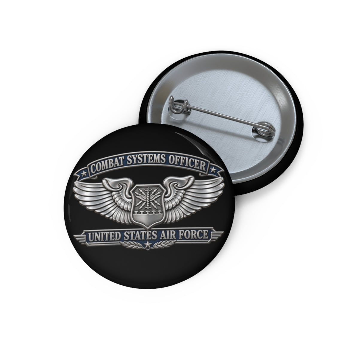 Custom Pin Button - USAF - Combat Systems Officer Badge - United States Air Force - 3D - Enhanced