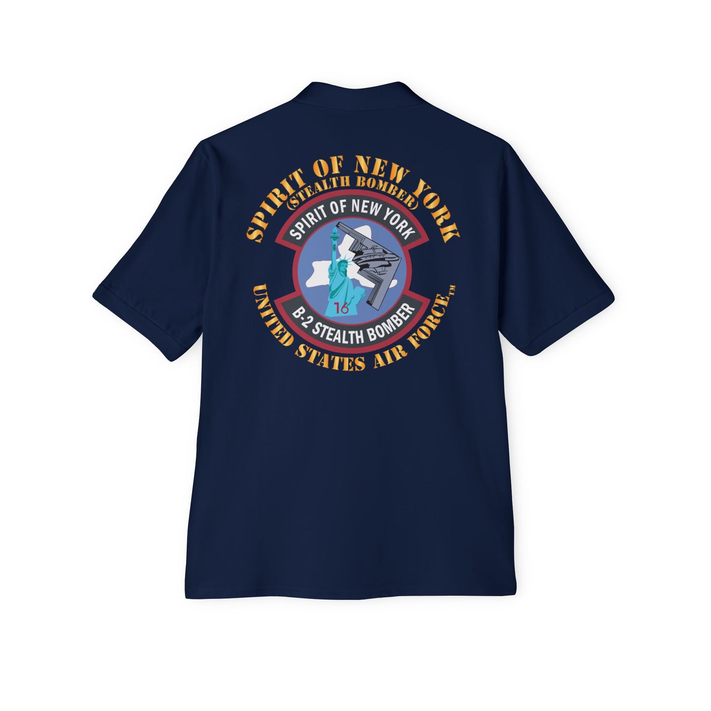 Men's Piqué Polo - USAF - B2 - Spirit of New York - Stealth Bomber X 300