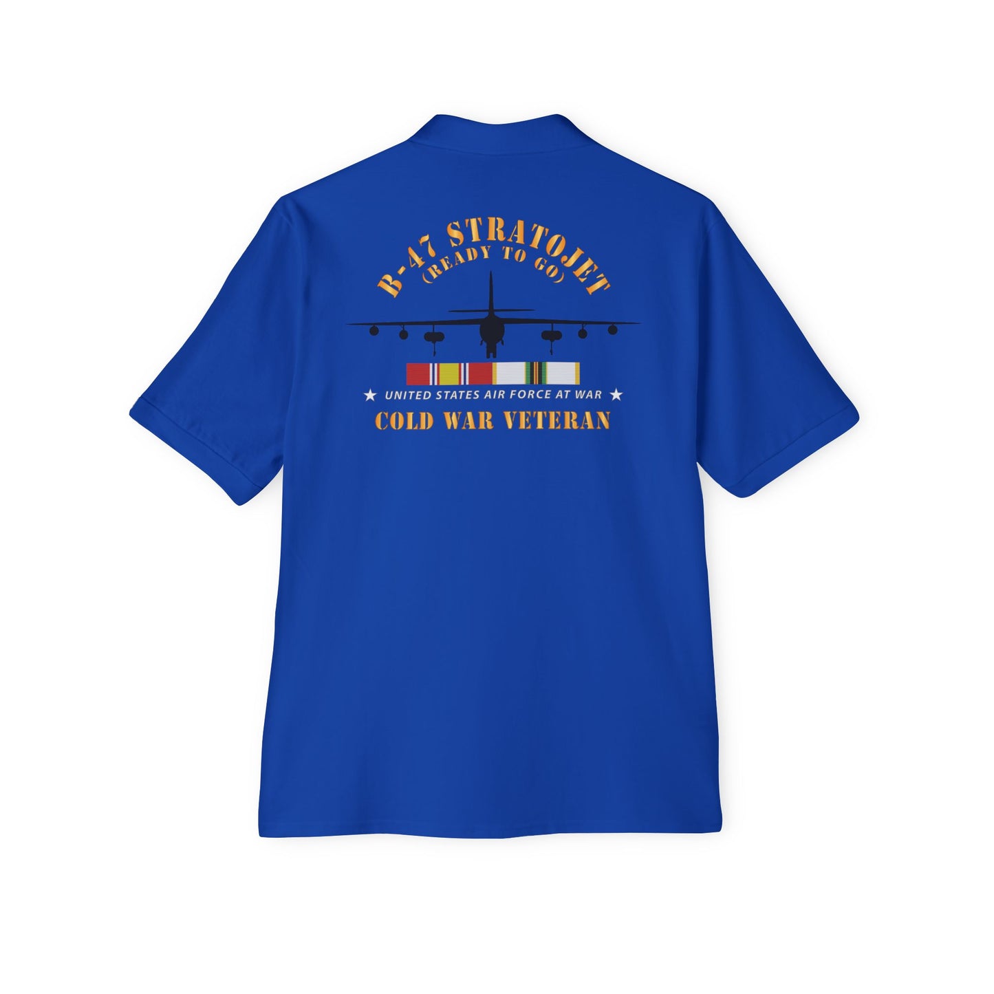 Men's Piqué Polo - USAF - B-47 Stratojet - Ready to Go - Silhouette - Cold War Veteran X 300