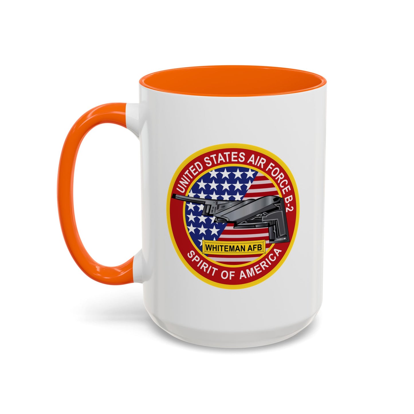 Accent Coffee Mug (11oz & 15oz) - USAF - B2 - Spirit - Stealth Bomber wo Txt