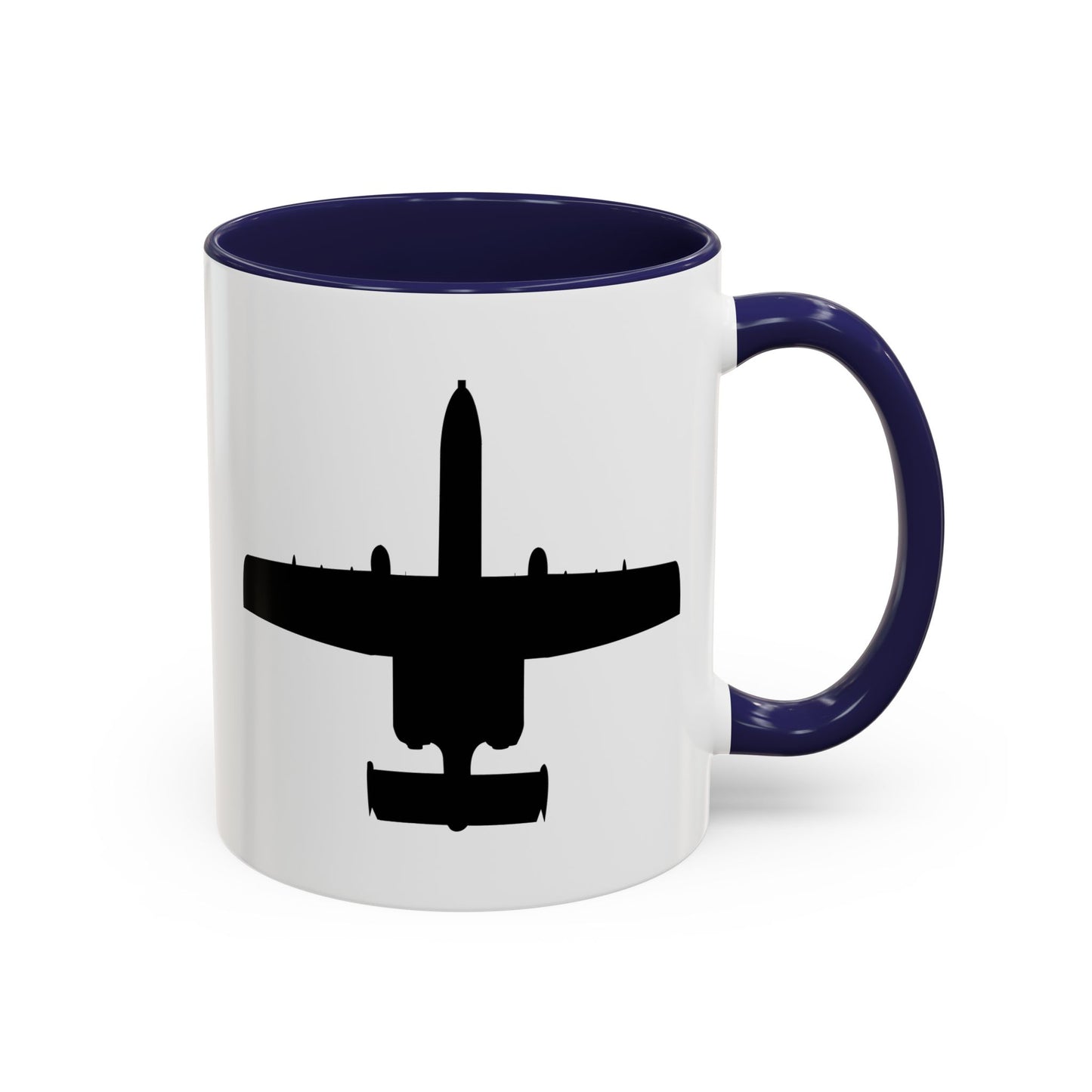 Accent Coffee Mug (11oz & 15oz) - Aircraft - USAF - A-10 Thunderbolt II - Top - Silhouette X 300
