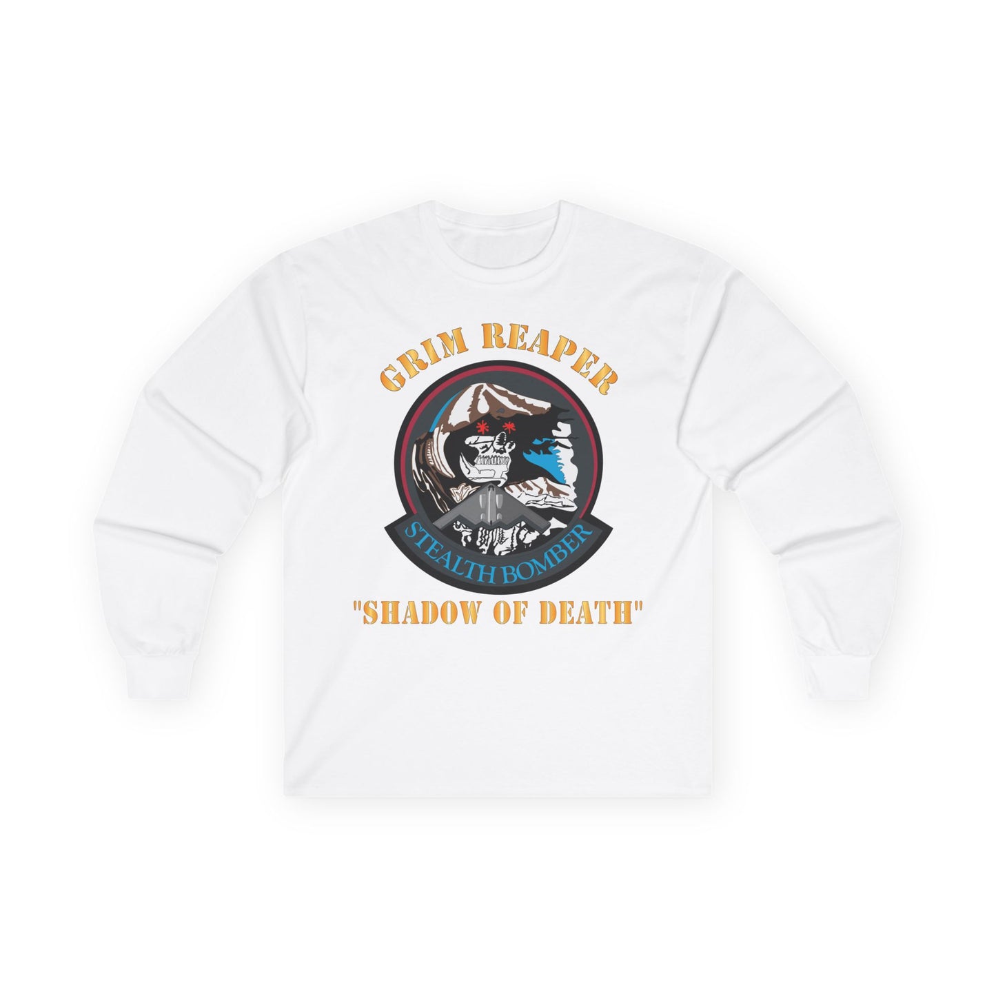 Unisex Ultra Cotton Long Sleeve Tee - USAF - B2 - Grim Reaper - Stealth Bomber X 300