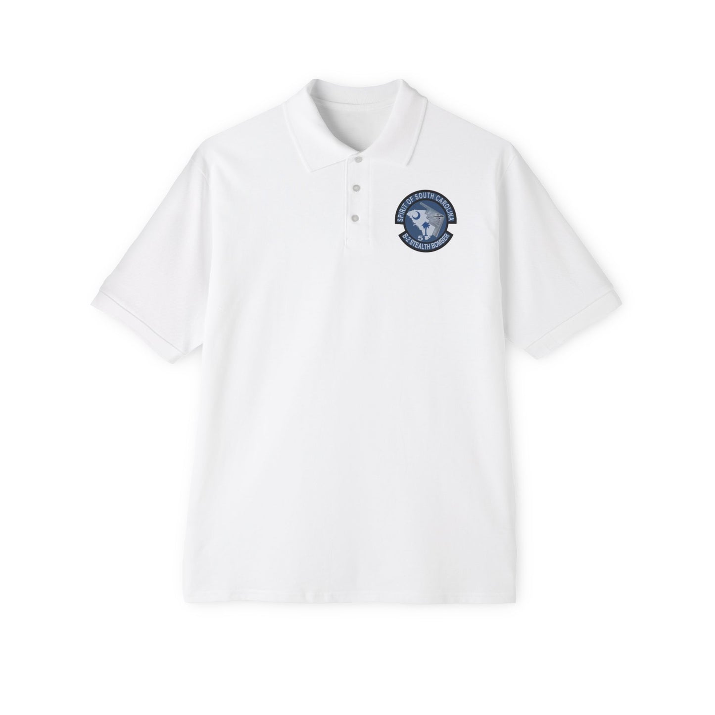 Men's Piqué Polo - USAF - B2 - Spirit of South Carolina Stealth Bomber wo Txt X 300