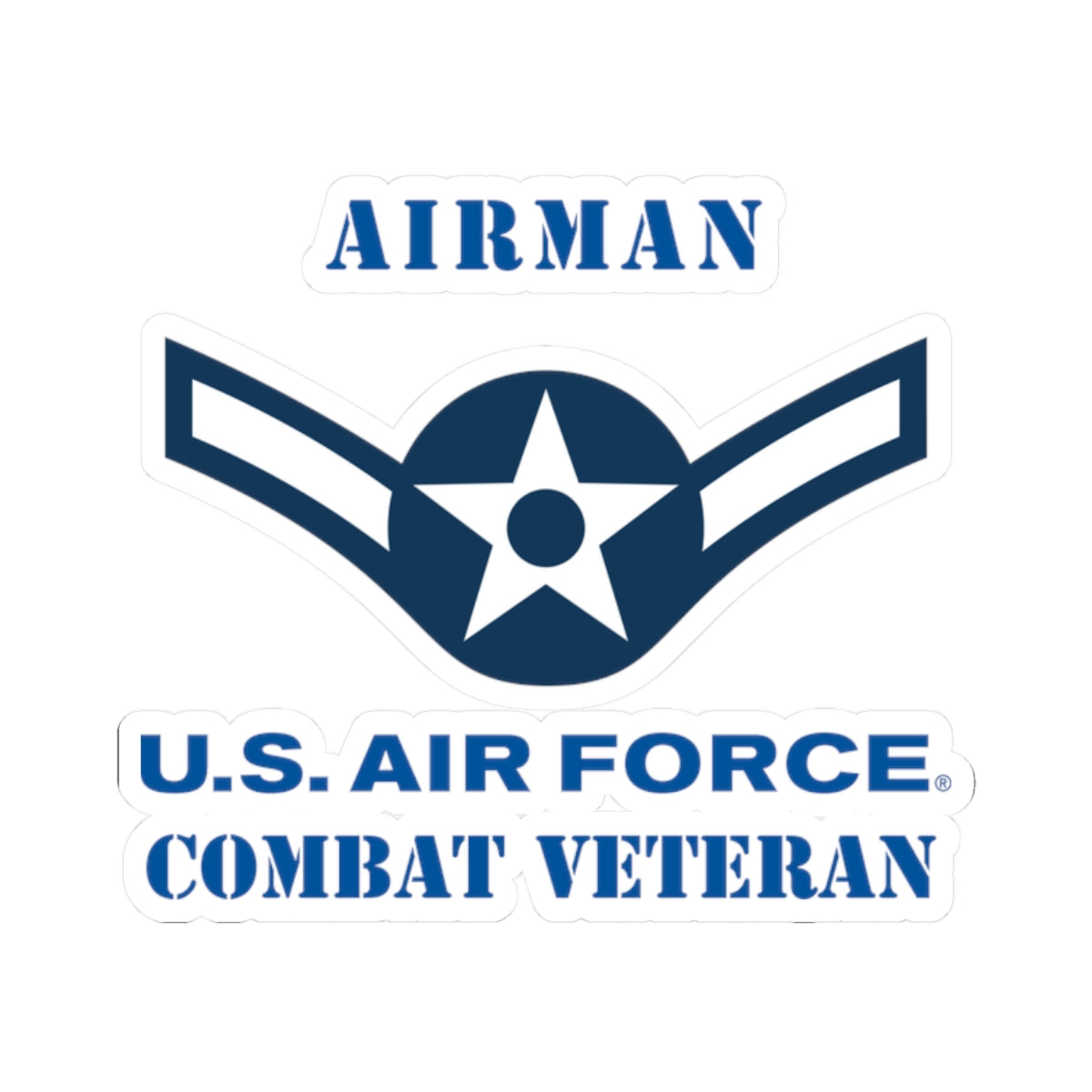Kiss-Cut Stickers - USAF - Airman (E2) - 2020 - US Air Force - Combat Veteran