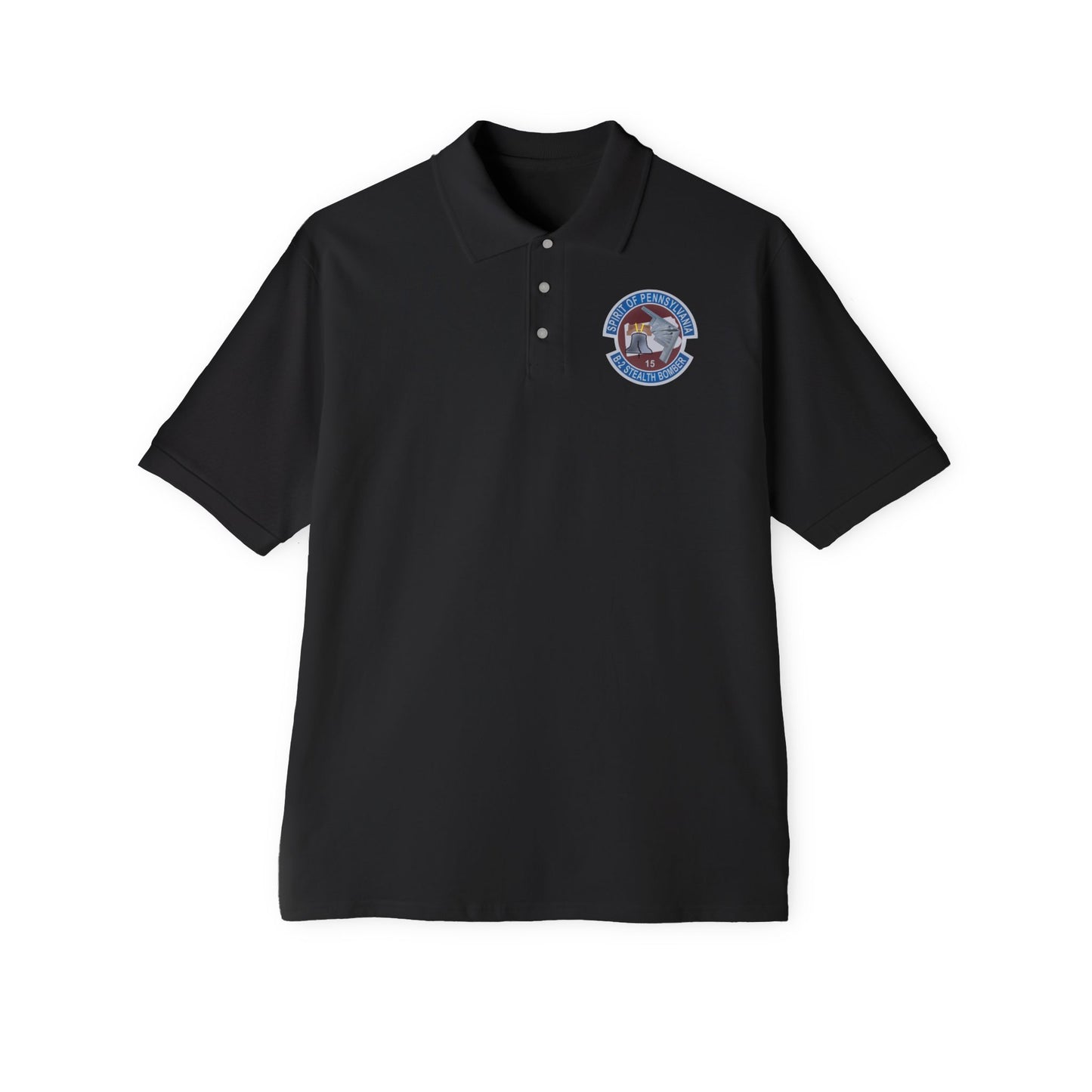 Men's Piqué Polo - USAF - B2 - Spirit of Pennsylvania Stealth Bomber wo Txt X 300