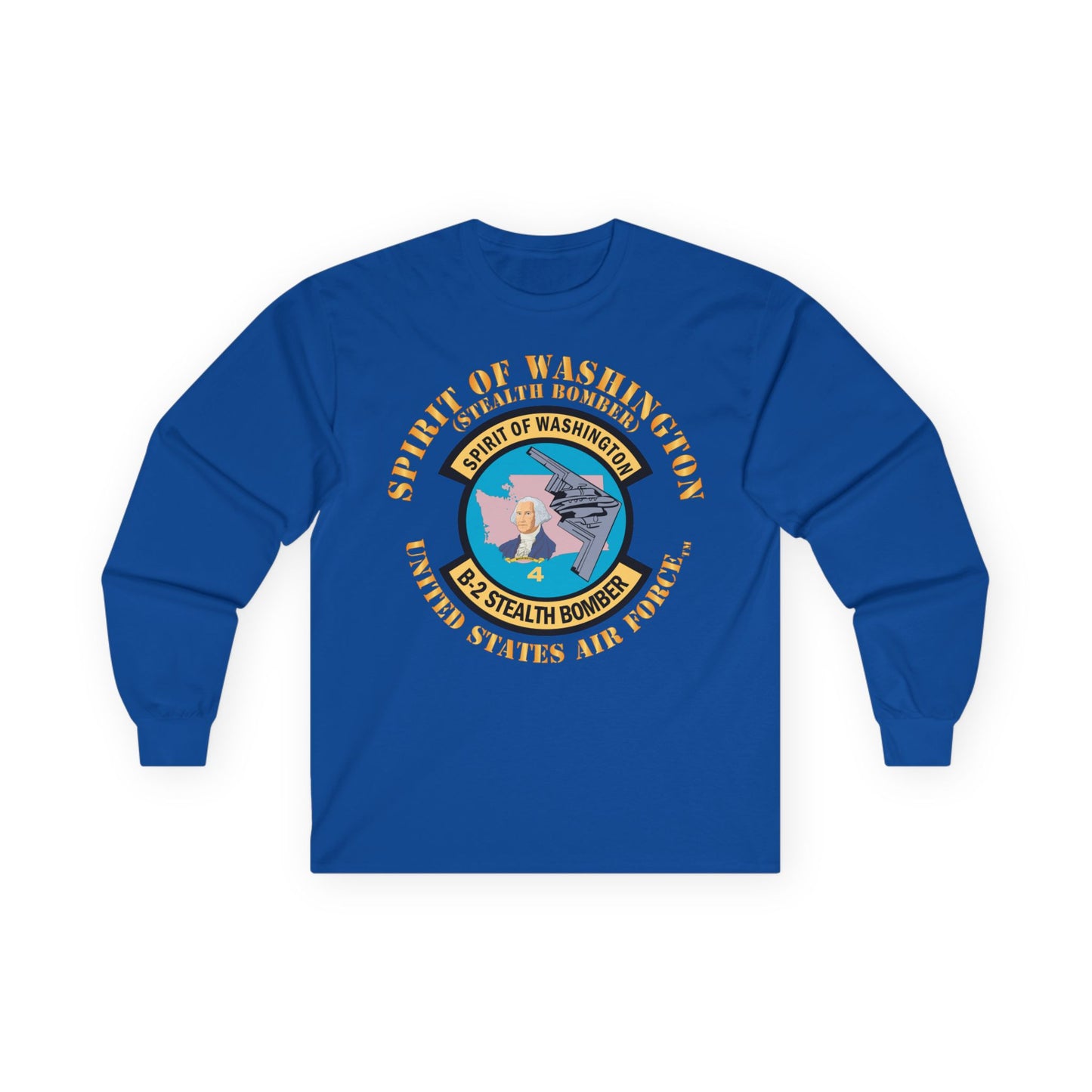 Unisex Ultra Cotton Long Sleeve Tee - USAF - B2 - Spirit of Washington - Stealth Bomber X 300