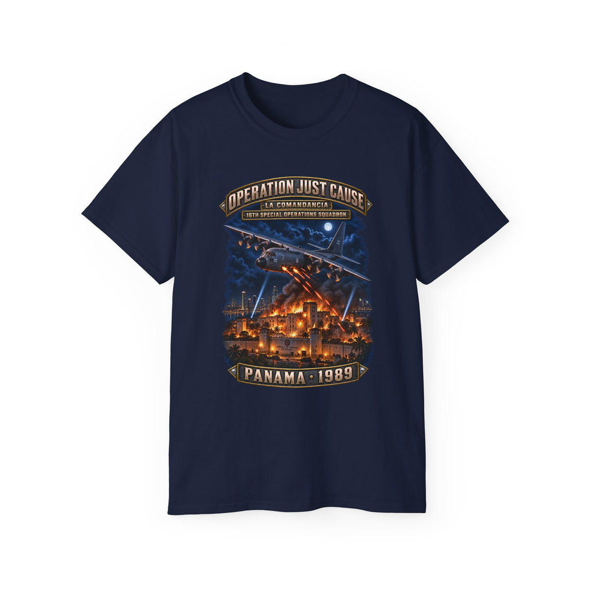 Unisex Ultra Cotton Tee - SOF - 16th SOS - Panama Invasion 1989 - La Comandancia - 3D - Enhanced