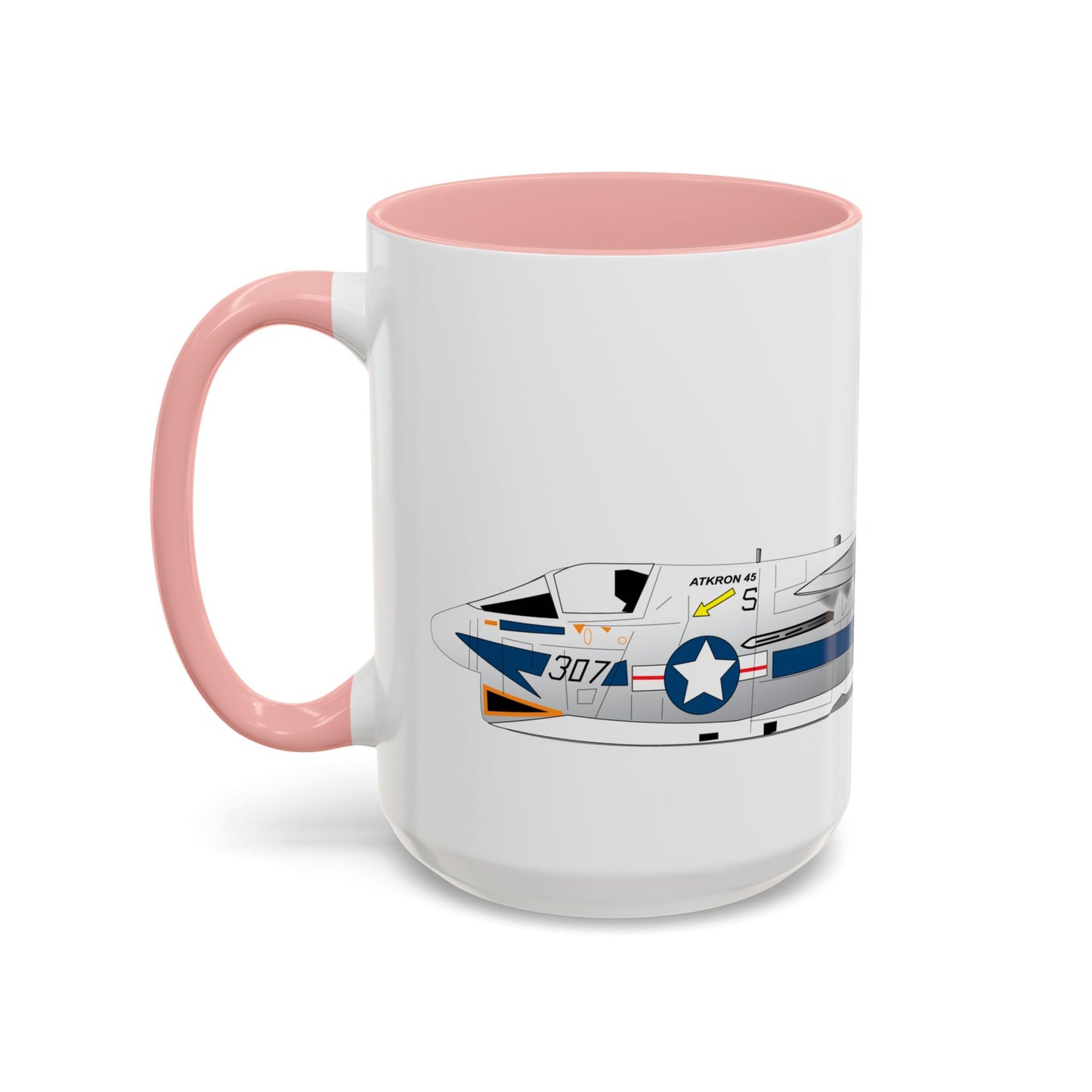 Accent Coffee Mug (11oz & 15oz) - Aircraft - Navy - A-7B Corsair II - Side X 300