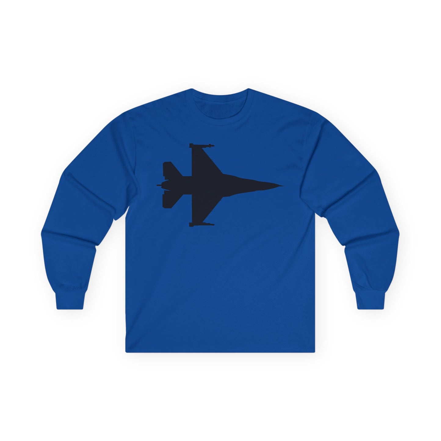 Unisex Ultra Cotton Long Sleeve Tee - Aircraft - F-16 -Top - Silhouette - wo Txt X 300