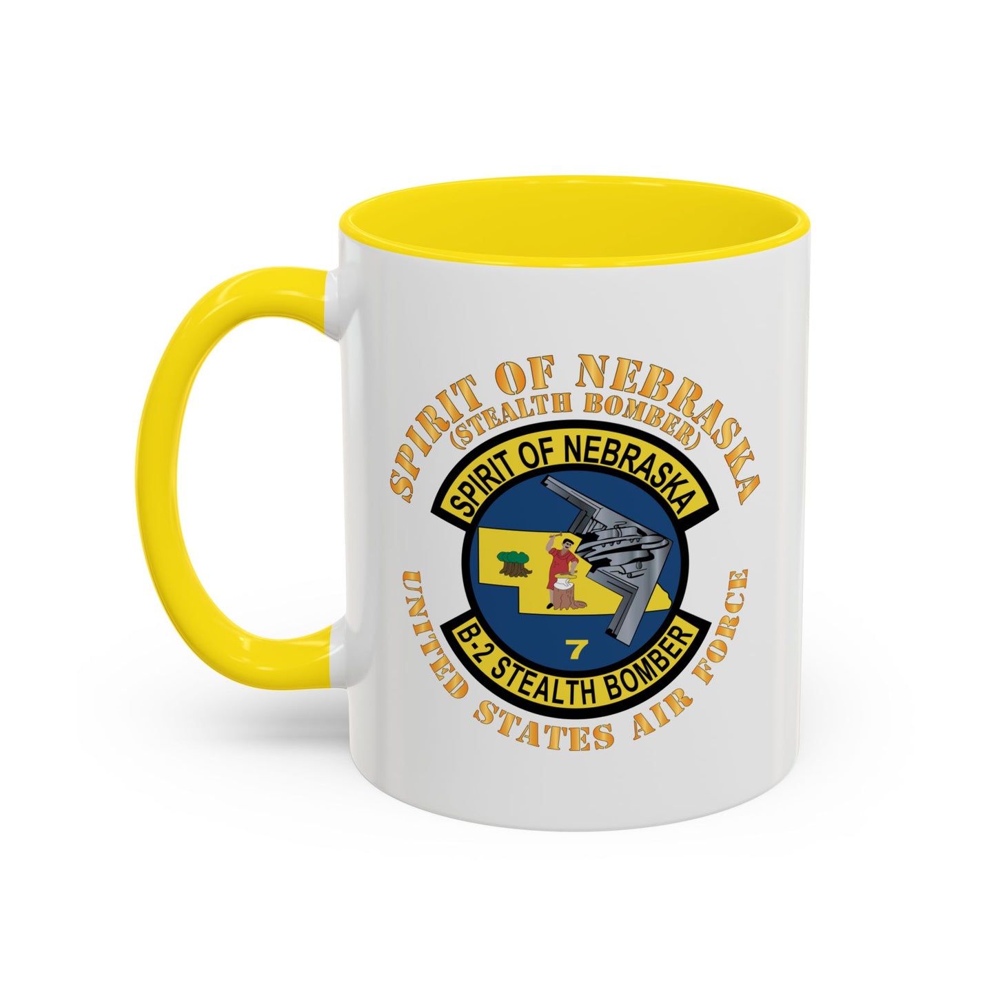 Accent Coffee Mug (11oz & 15oz) - USAF - B2 - Spirit of Nebraska - Stealth Bomber X 300