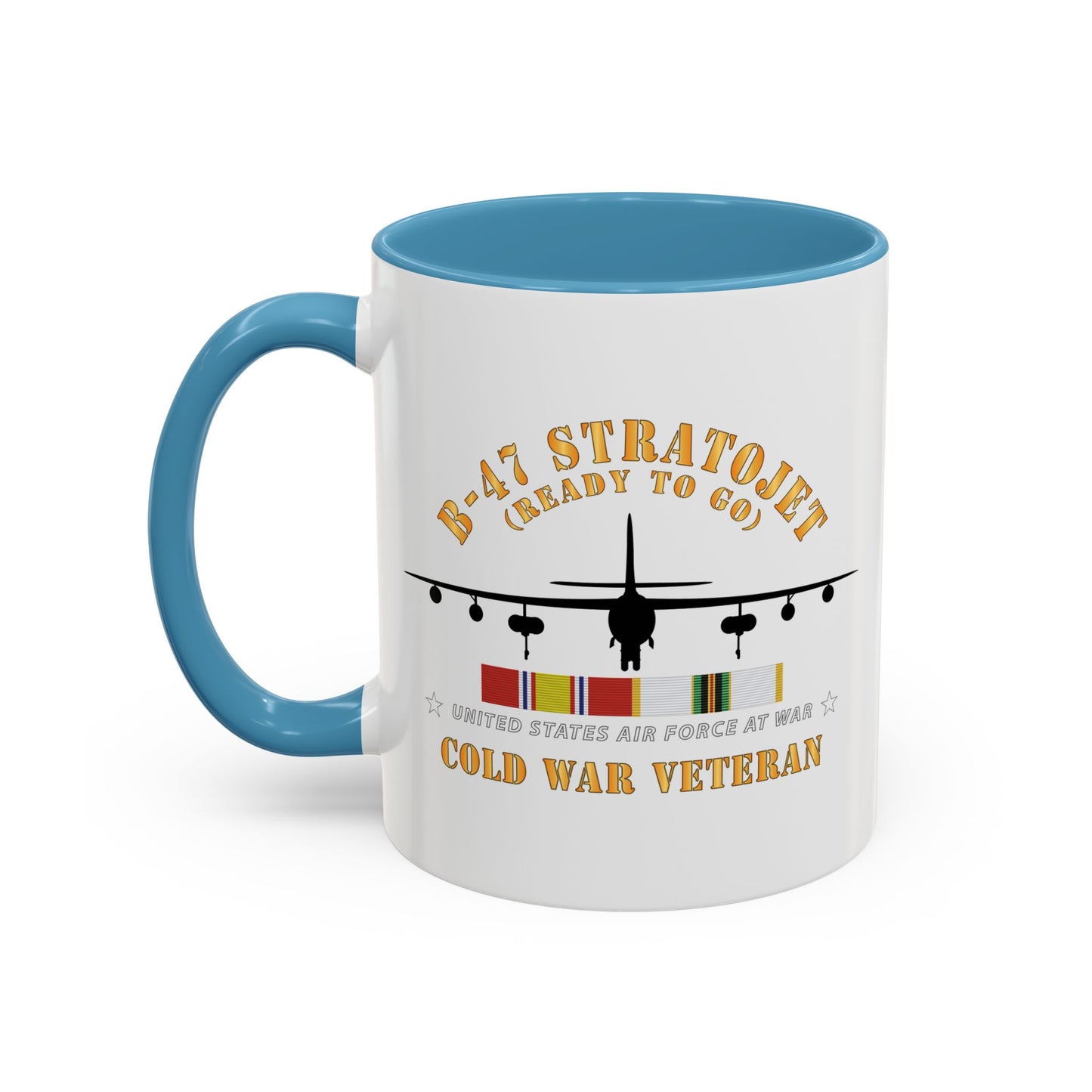 Accent Coffee Mug (11oz & 15oz) - USAF - B-47 Stratojet - Ready to Go - Silhouette - Cold War Veteran X 300
