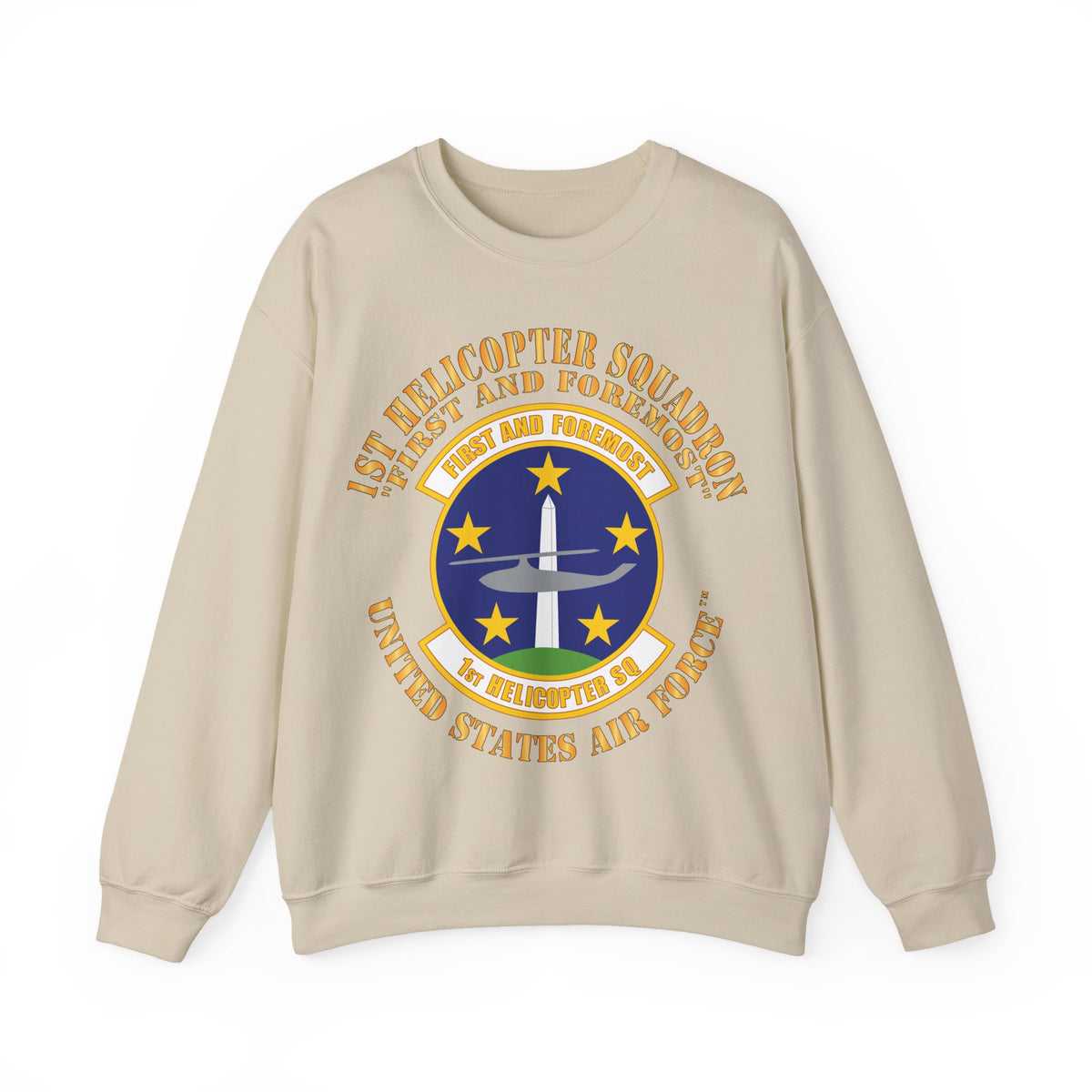 Crewneck Sweatshirt - USAF -  1st Helicopter Squadron - First and Foremost
